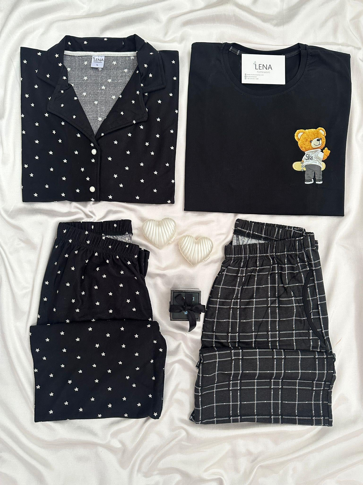 Tedy 4 Parça Çift Pijama Seti