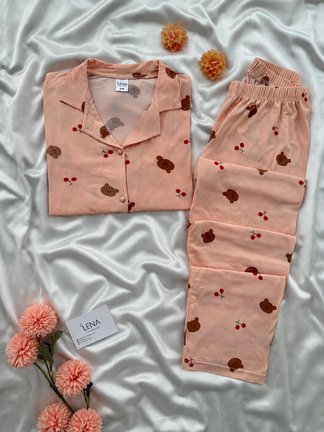 Tedy Somon Uzun Kollu Pijama Takımı 