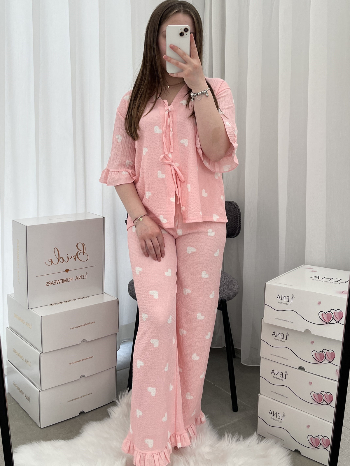 Twity Somon Kalp Bürümcük Pijama Takımı