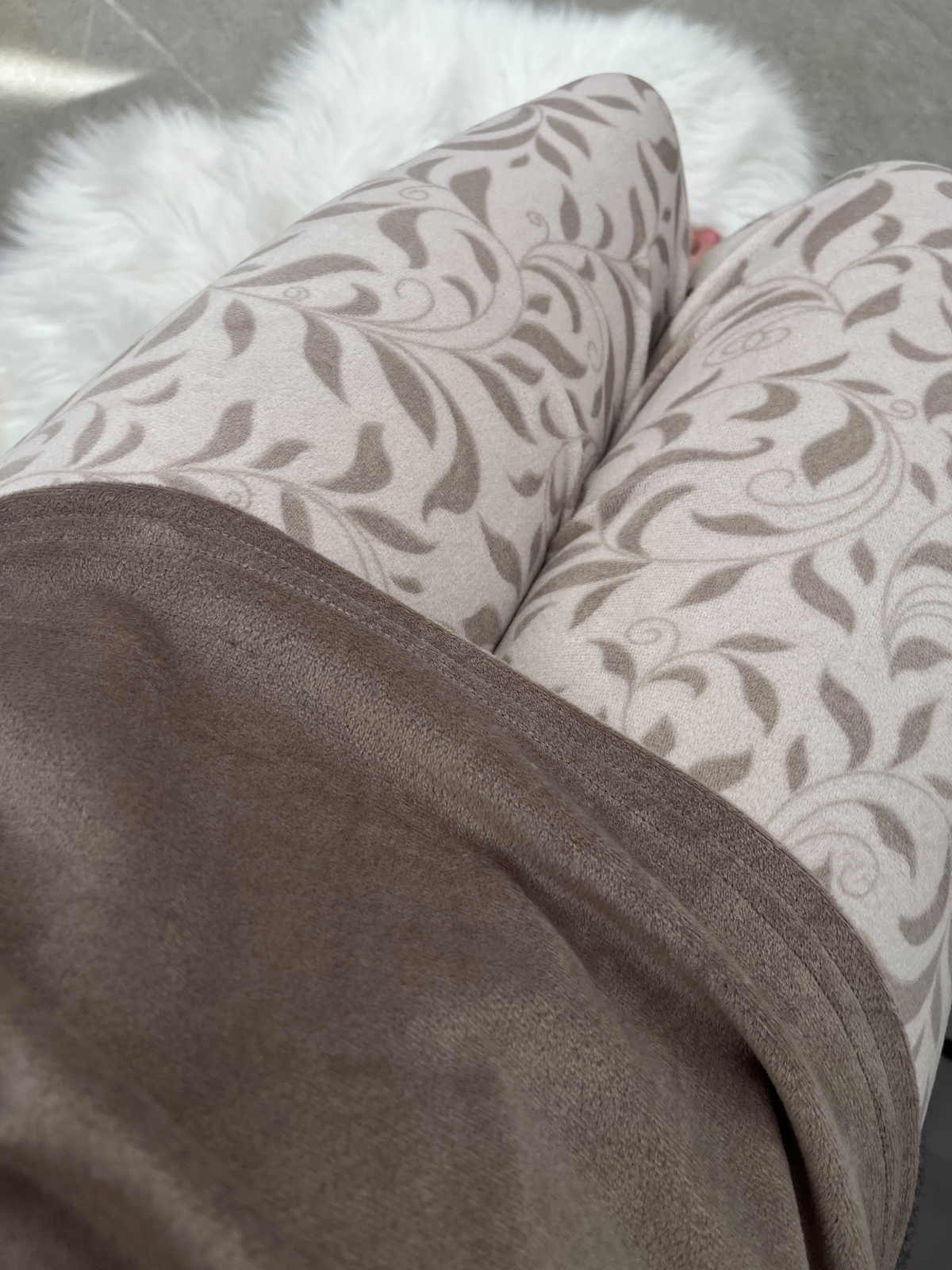 Vizon Yaprak İşlemeli Fransız Kadife Pijama Takımı