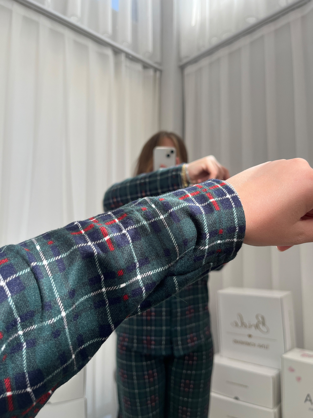 Yeşil Ekose Desenli 4'lü Termosoft Pijama Takımı