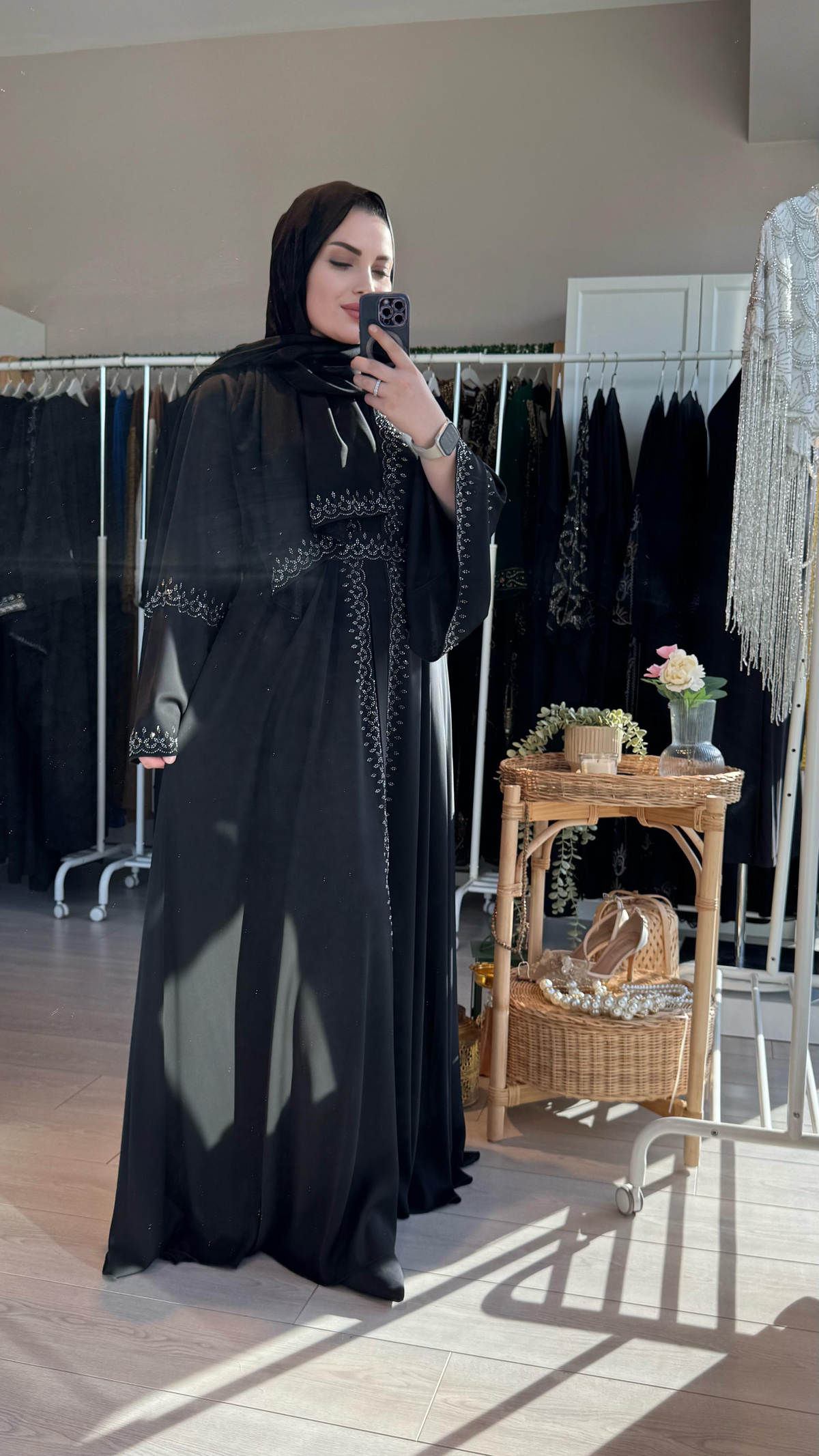 3 parça şal kuşak abaya kloş model