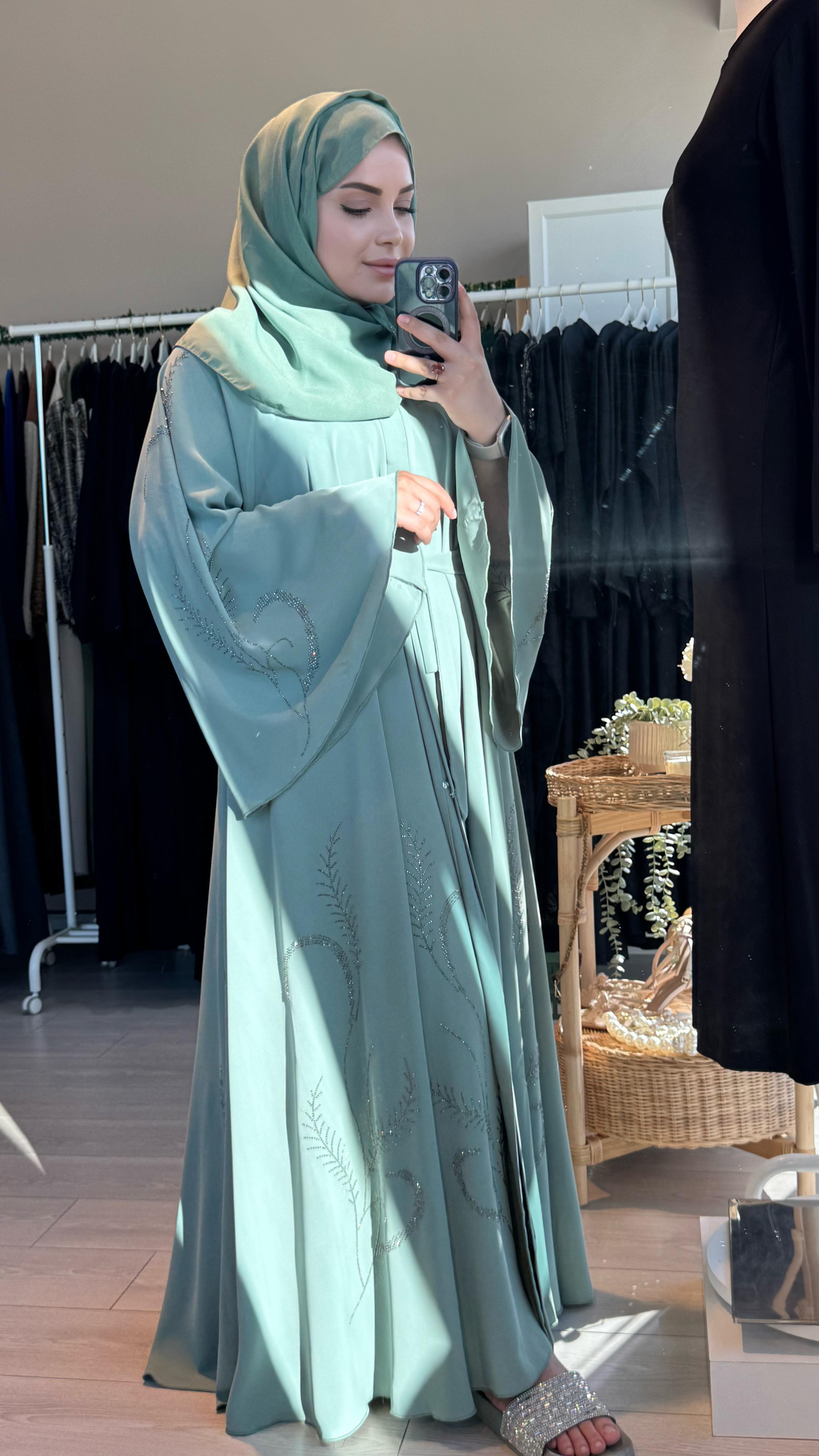 3'lü takım kuşak şal abaya