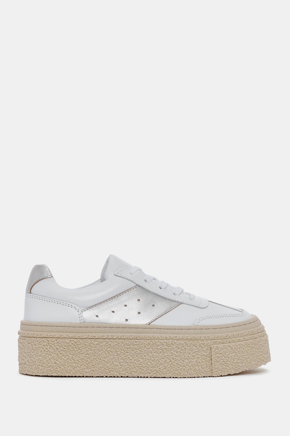 Alves Kadın Beyaz/Rose Gerçek Deri Sneaker