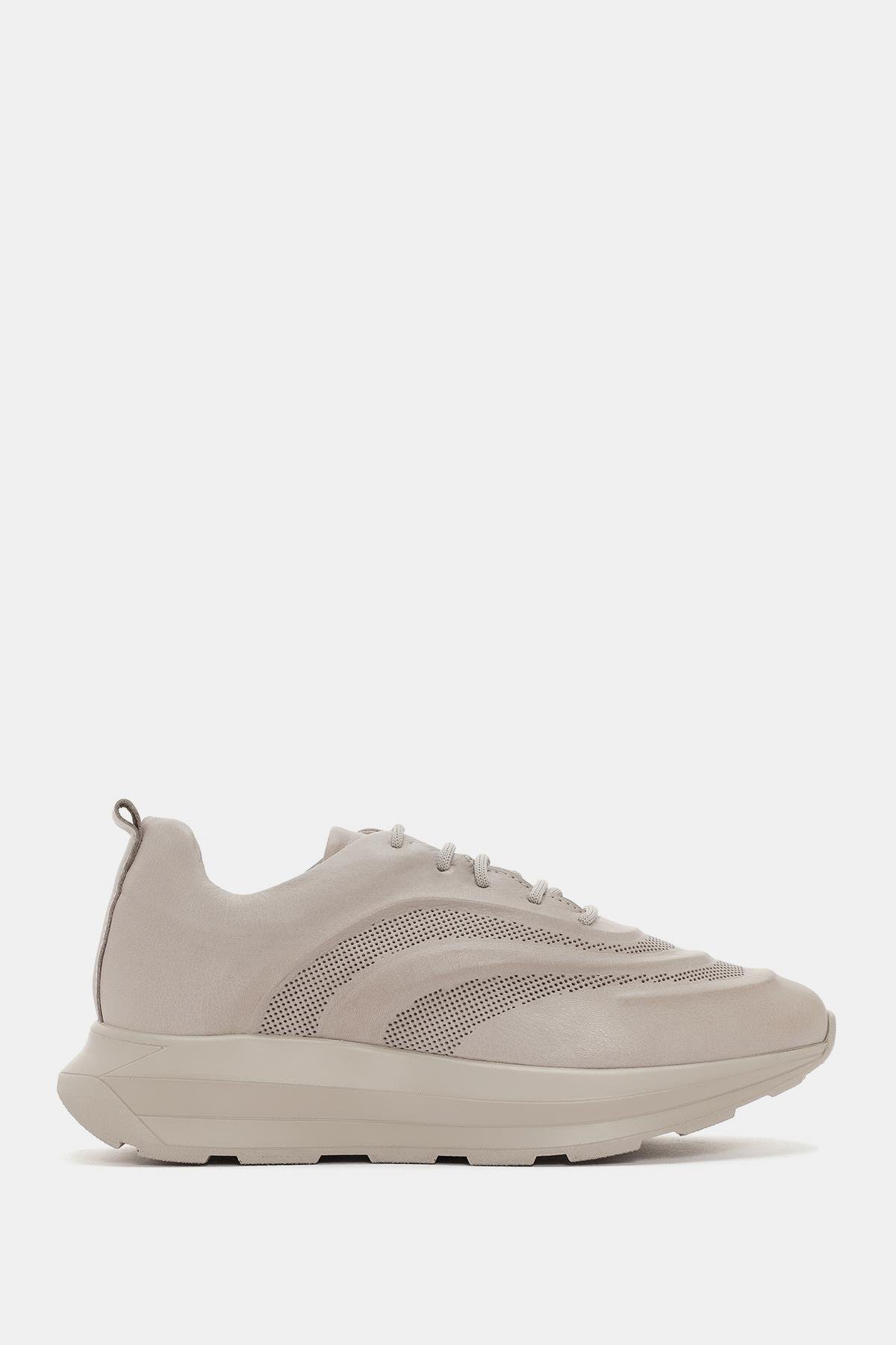Hello Kadın Vizon Gerçek Hakiki Deri Sneaker