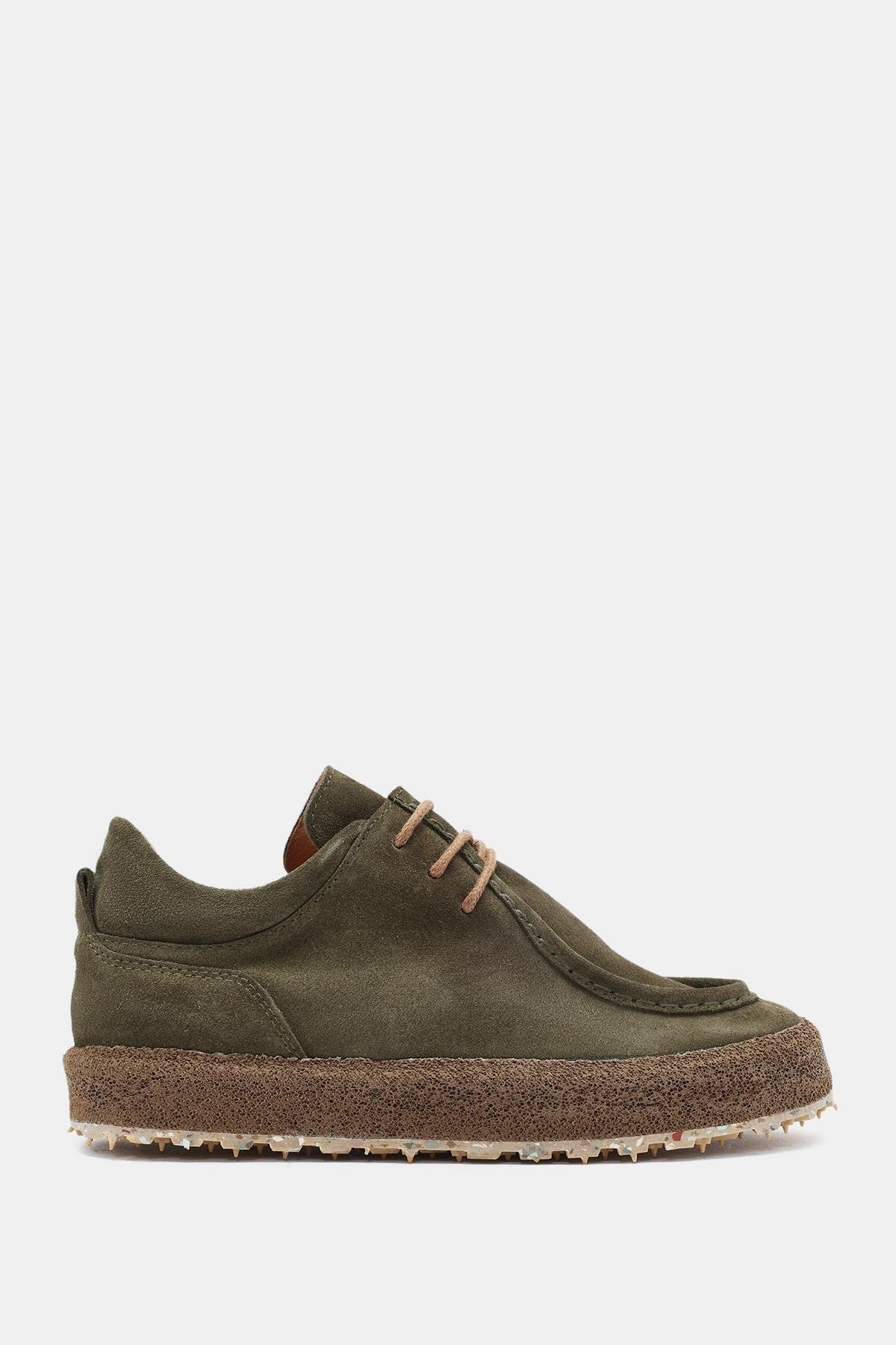 Paris Kadın Haki Gerçek Süet Deri Sneaker