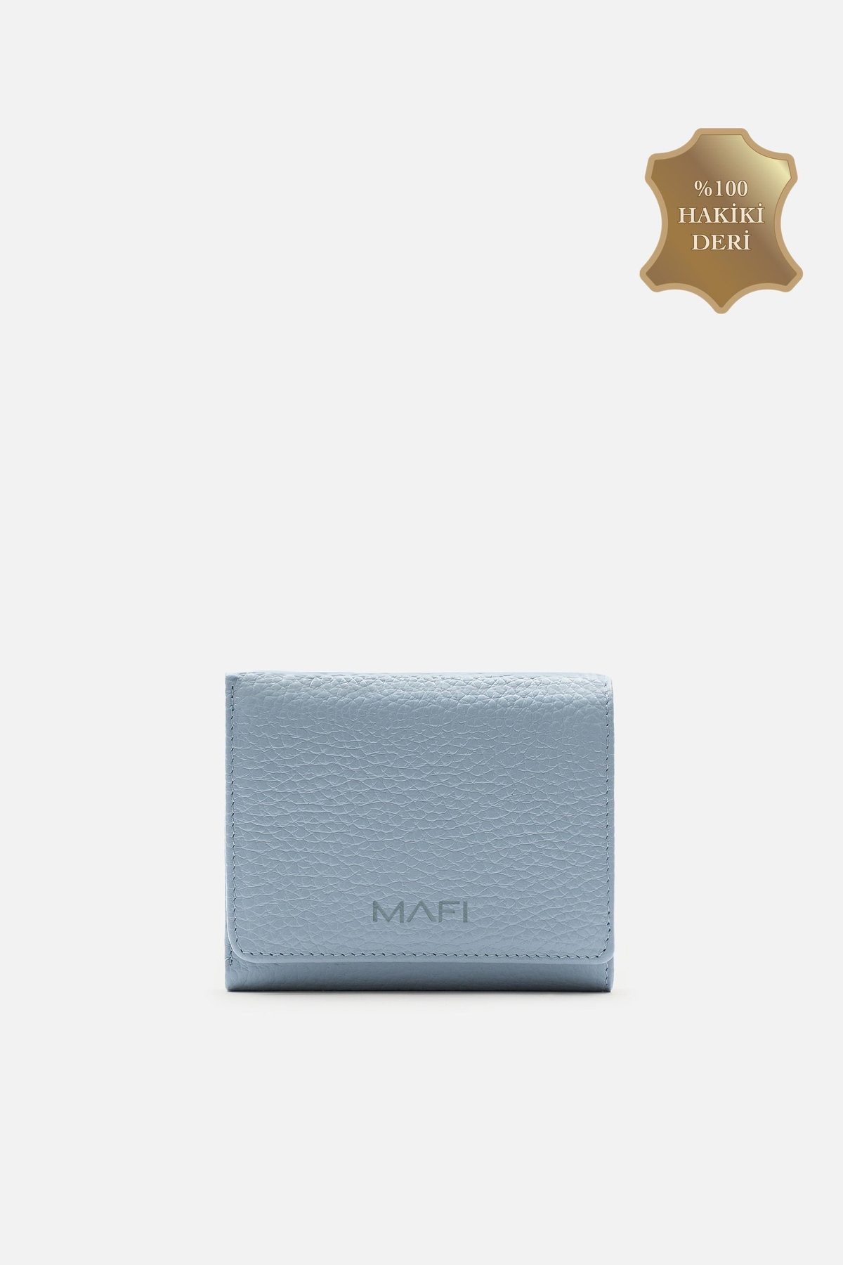 Mafi Magnetic Hakiki Deri Buz Mavi Mıknatıslı Unisex Cüzdan – Zarif ve Güvenli Tasarım