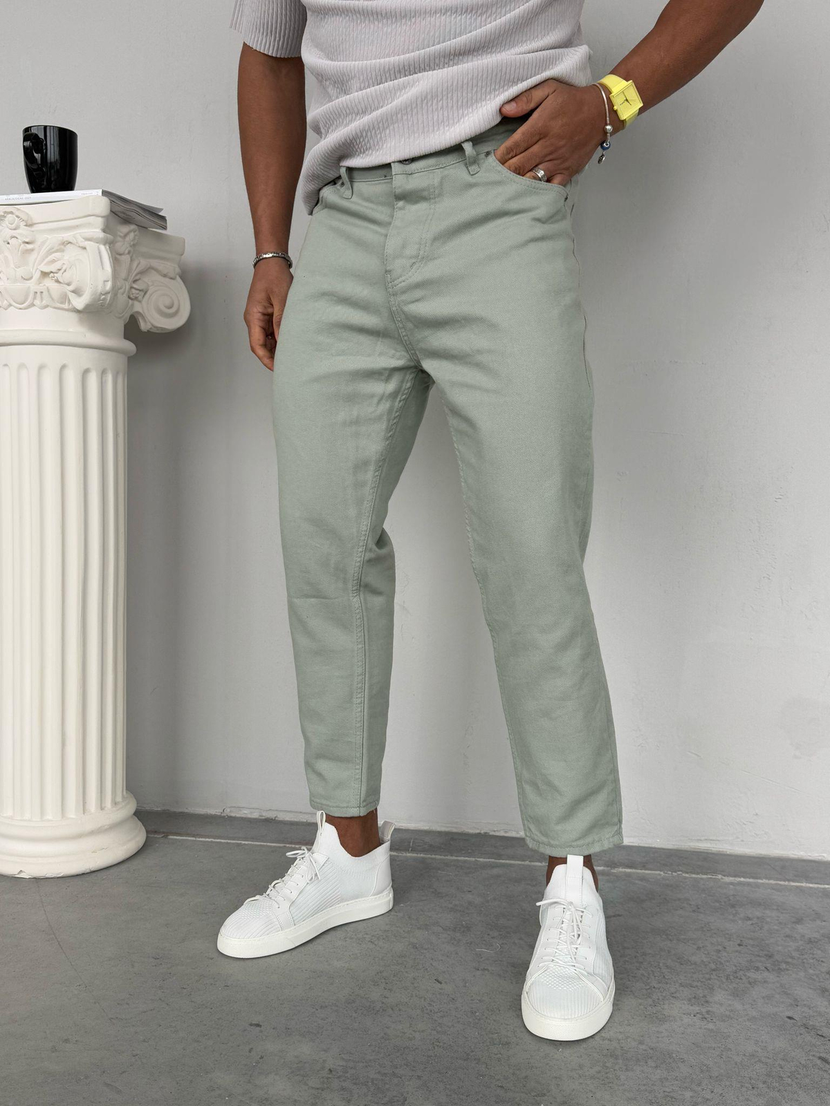Boyfriend Jean Mint