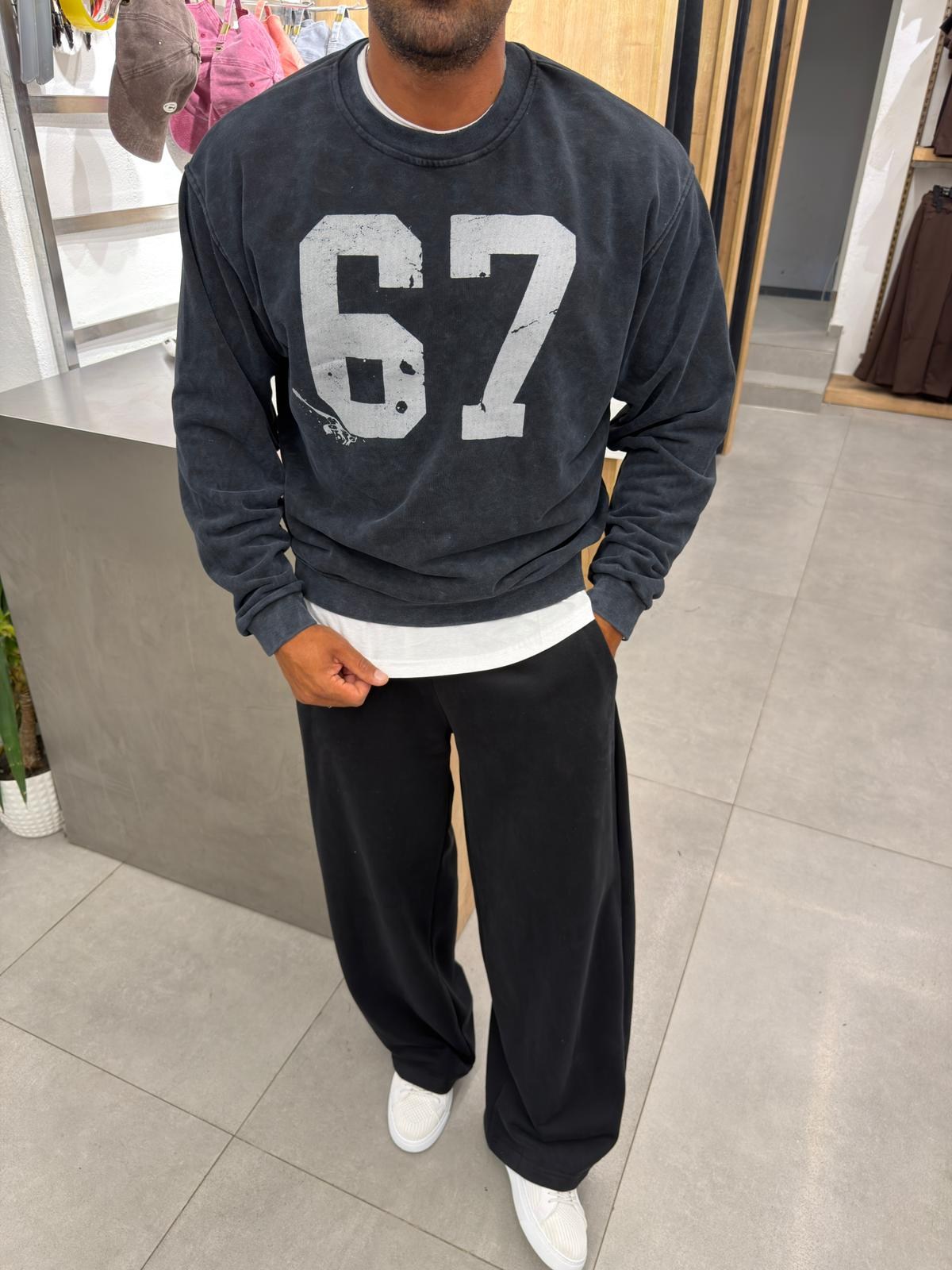 Catch Yıkamalı Fırçalı Kumaş Sweat Antrasit