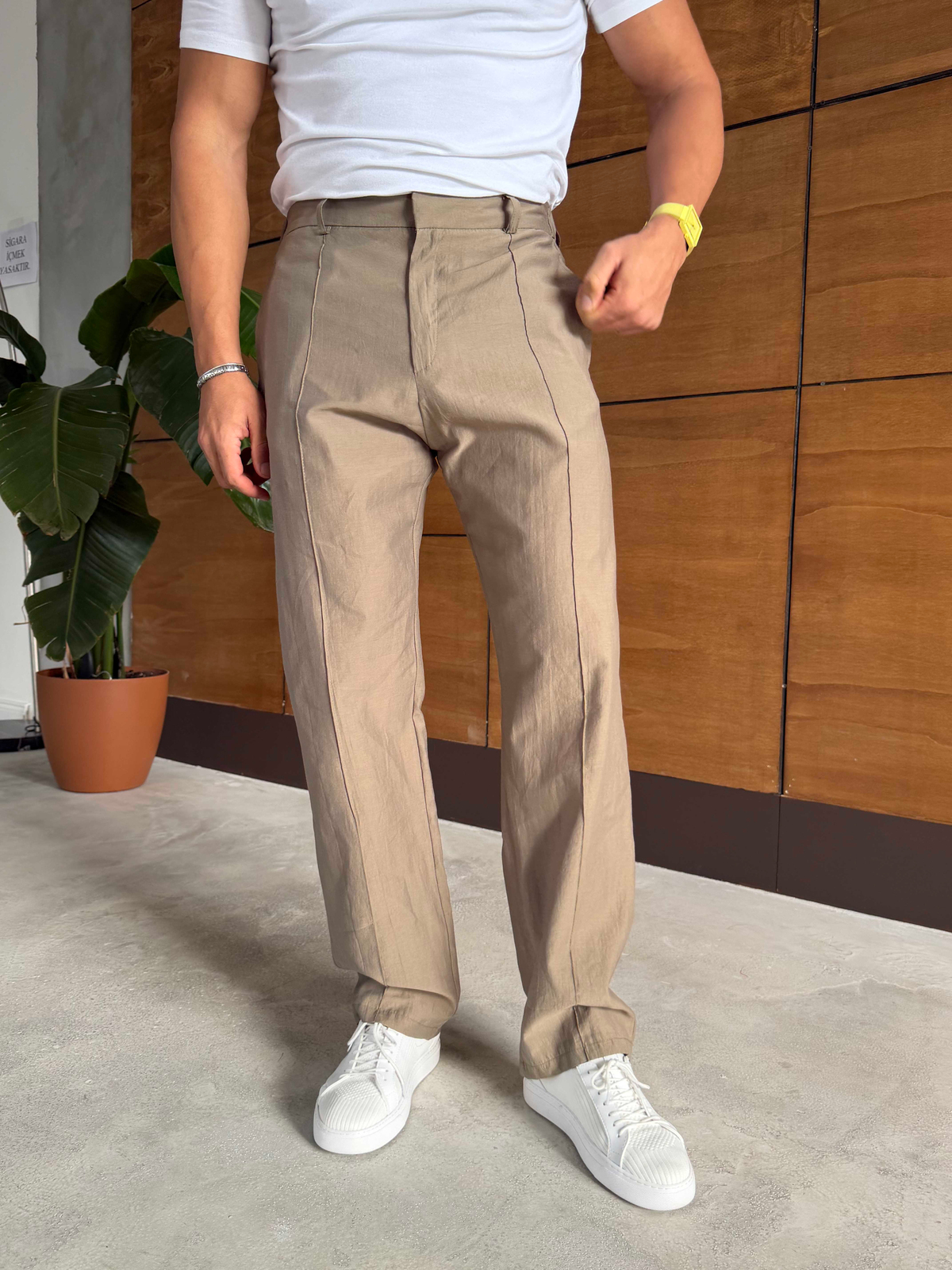 Ferel Çıma Detay Paraşüt Kumaş Baggy Bej