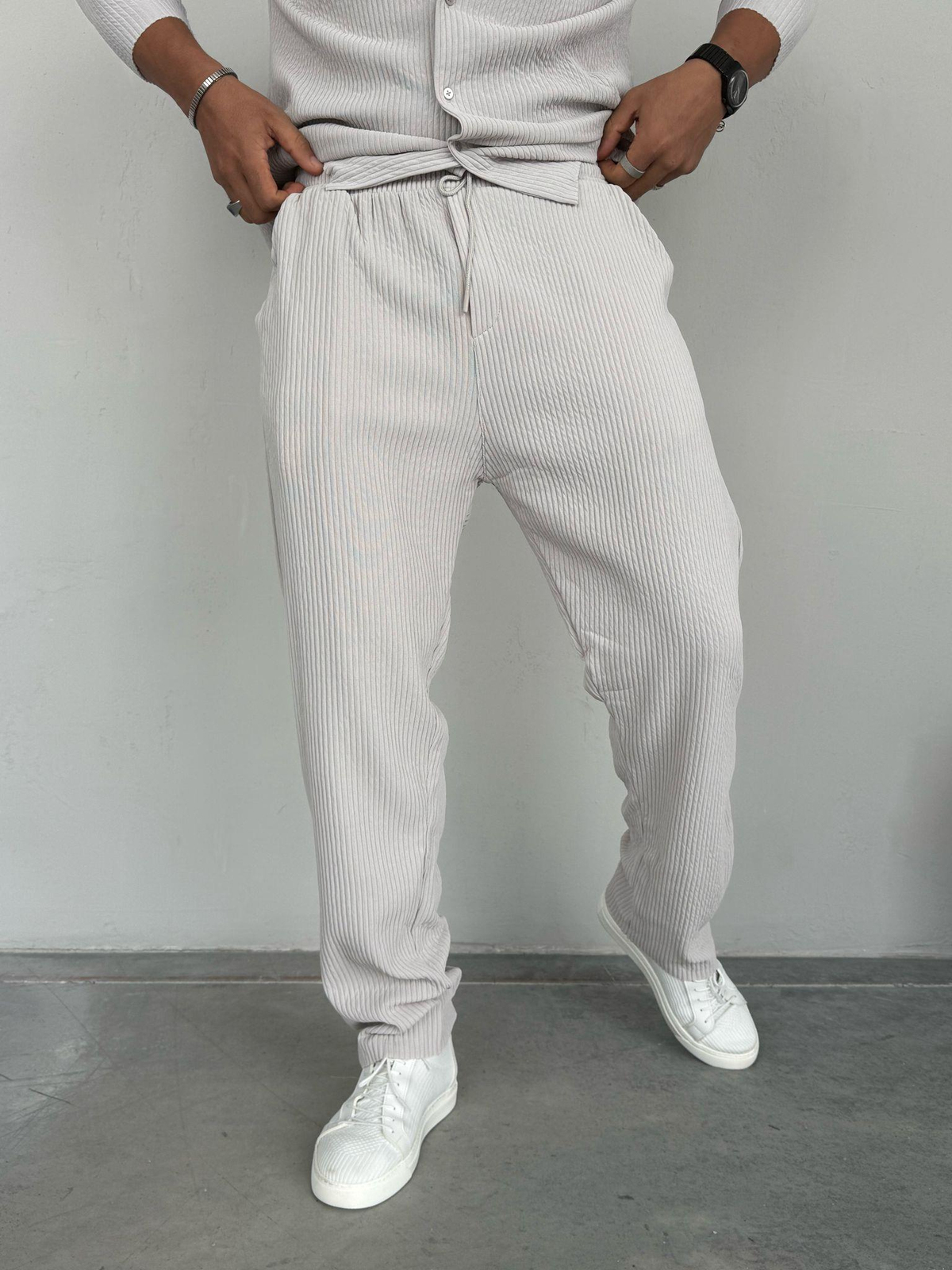 Marrakech Fitilli Baggy Pantolon Taş