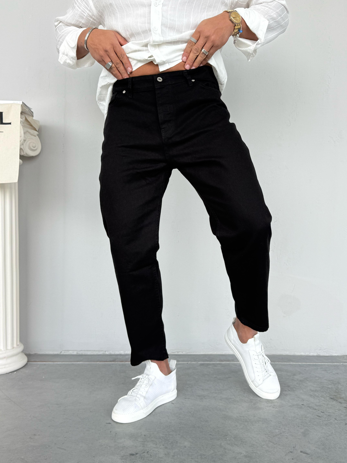 Sıyah Boyfriend Jean