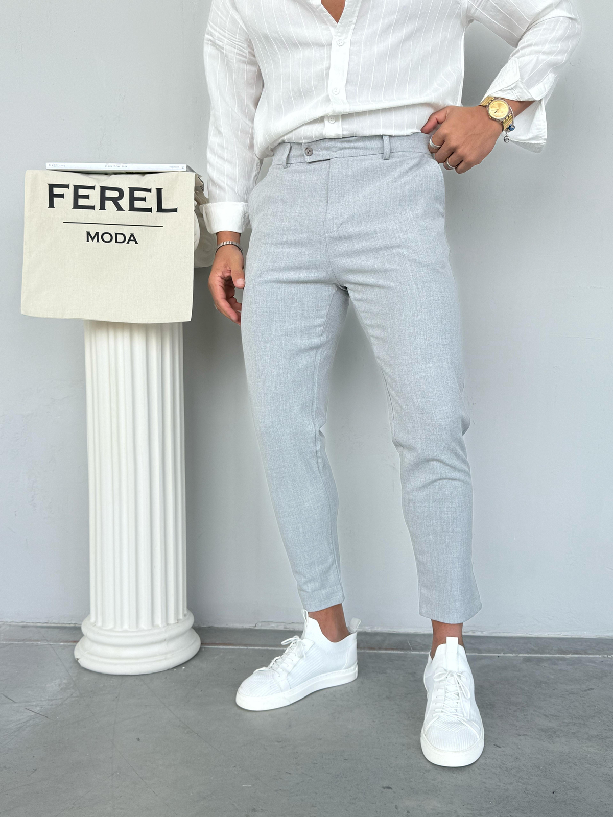 Slimfit Kumaş Pantolon Gri