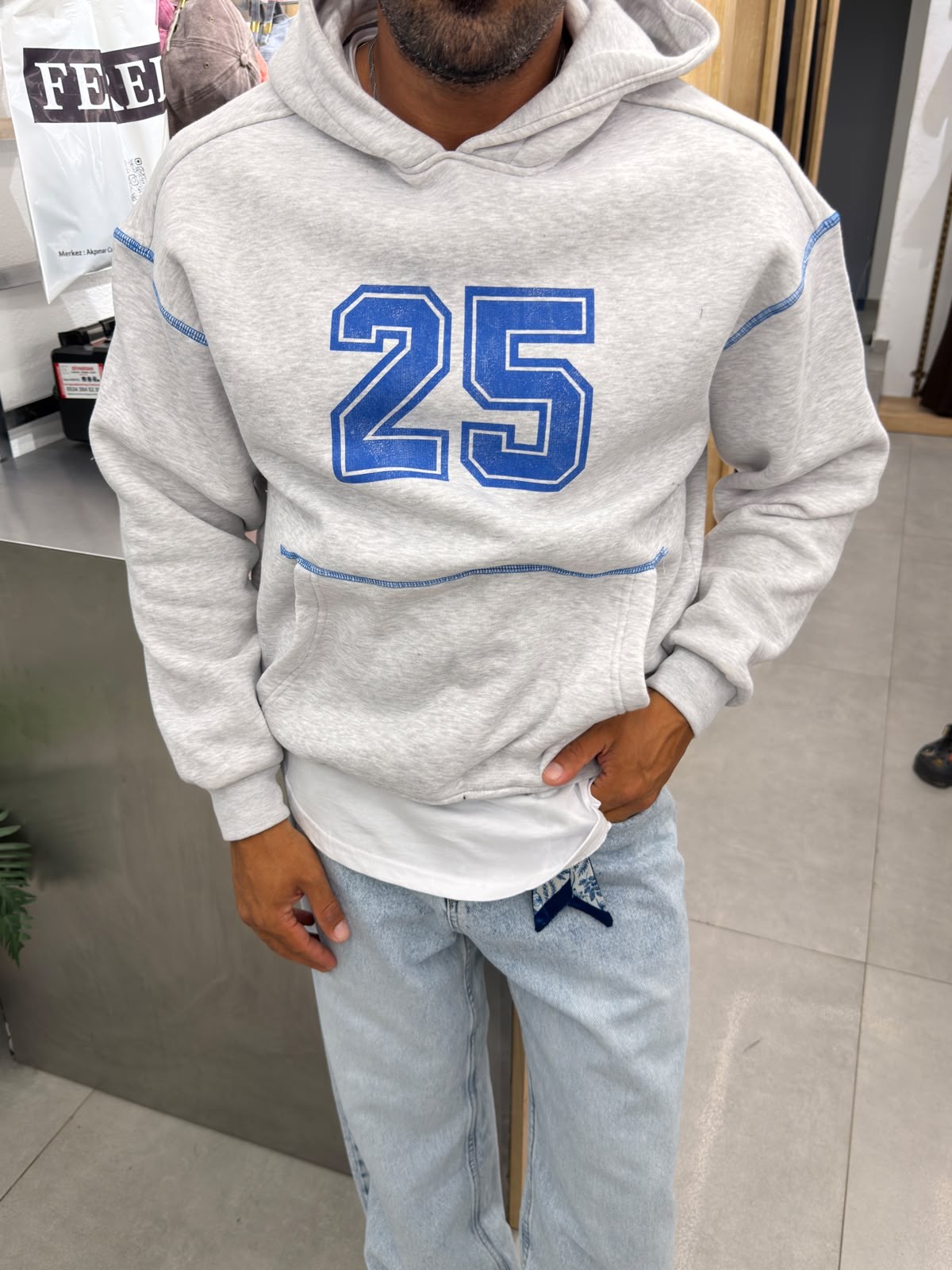 Vamos Yıkamalı Sweatshirt Gri