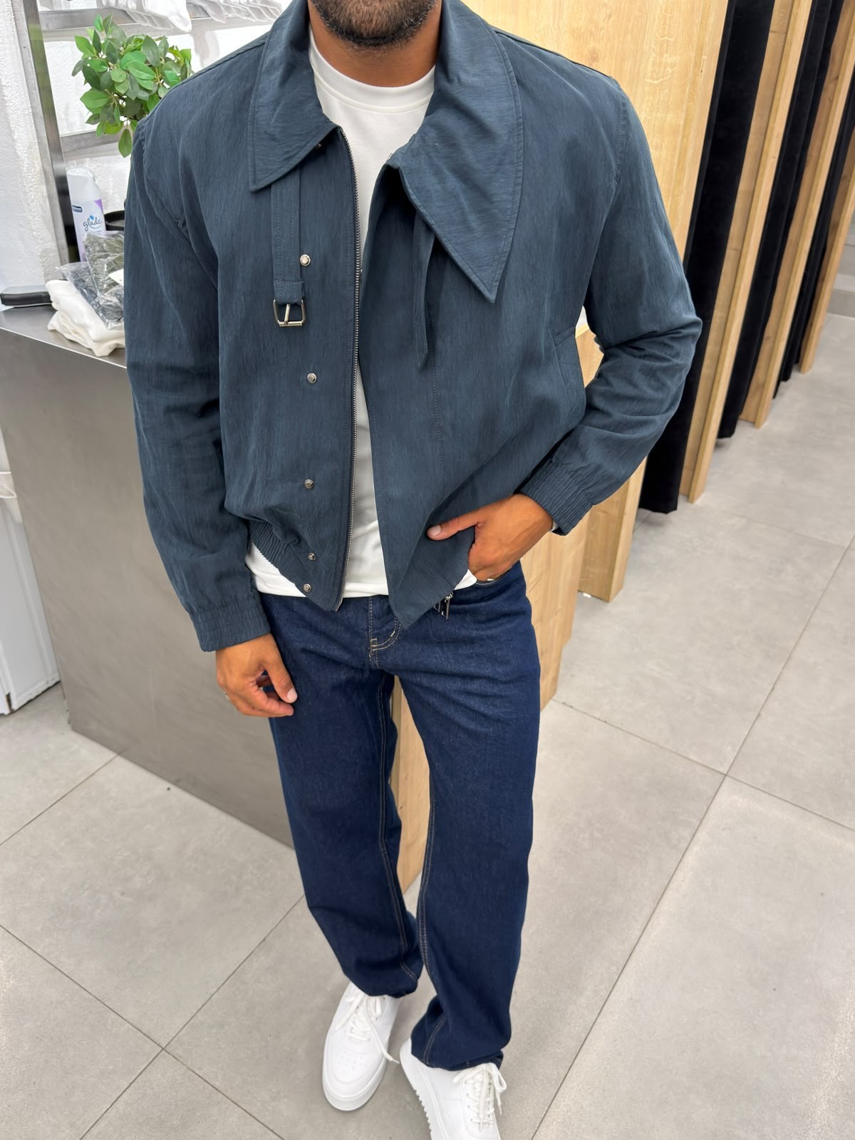 Yüksek kalite %100 Tencel Mont Lacivert