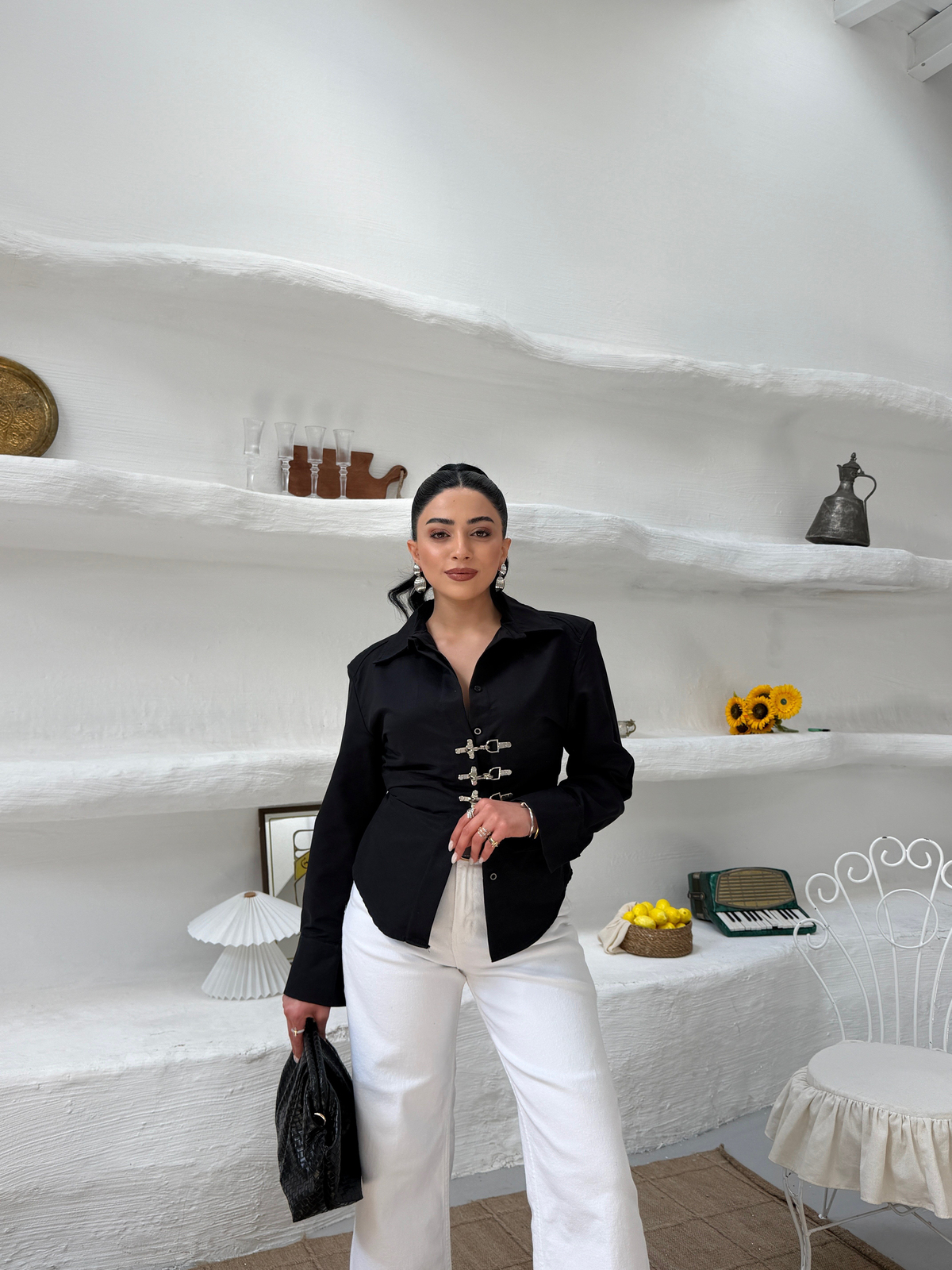 Siyah Tasarım Gömlek