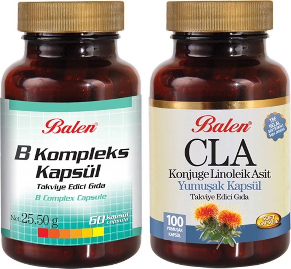 Balen 2'li Set B Vit Kompleks + CLA Konjuge Linoleik Asit 100 Yumuşak Kapsül