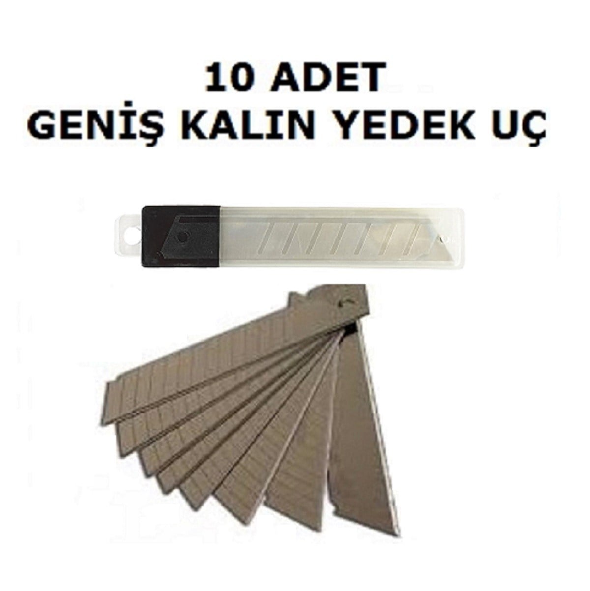 10 Adet 18 mm Kalın Geniş Maket Bıçağı Yedek Uç Falçata Ucu