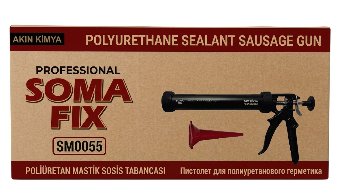 12 Adet Somafix Poliüretan Mastik Sosis Tabancası Aluminyum 600 ml  SM0055