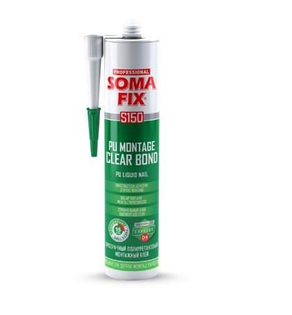 310 ml Somafix Şeffaf Poliüretan Montaj Yapıştırıcı Dolap Toplama Clear Bond S150