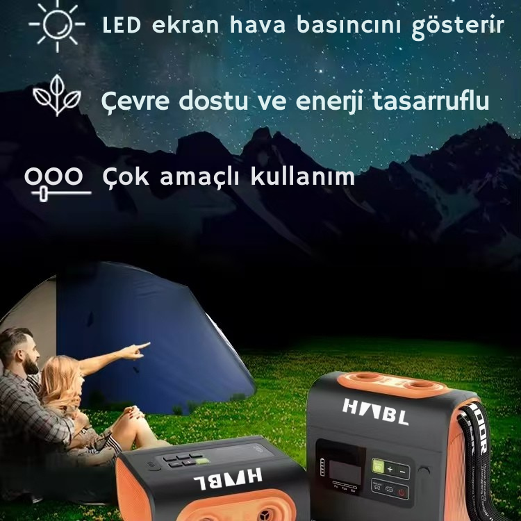 HABL Şarjlı Dijital Güçlü Hava Pompası - 22 PSI (1.5 BAR)