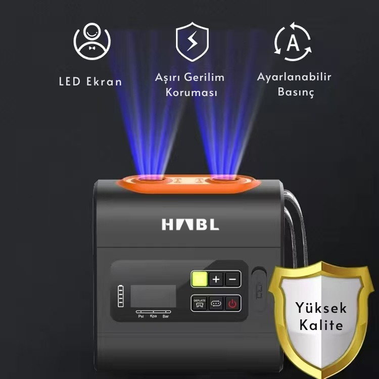 HABL Şarjlı Dijital Güçlü Hava Pompası - 22 PSI (1.5 BAR)