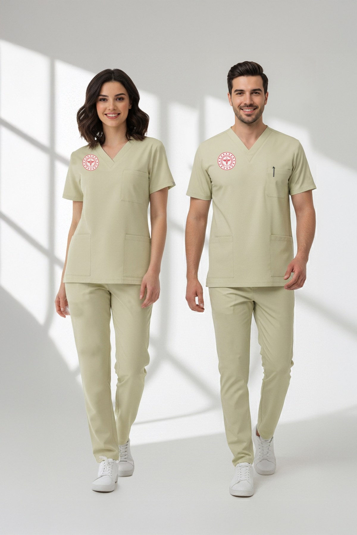 Teknisyen-Tekniker -Tıbbi Sekreter Forması  TEK ÜST Scrubs Likralı Takım Yeni Yönetmeliğe Uyumlu-Moth