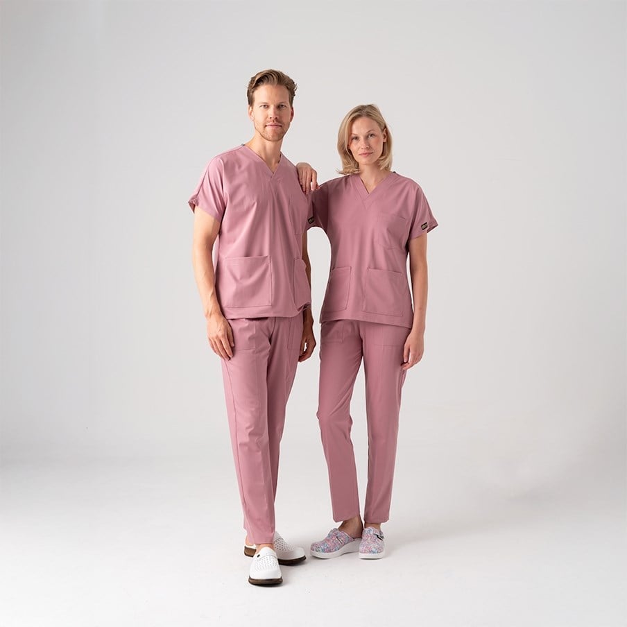 Gül Kurusu Dr. Greys Doktor Hemşire Medikal Scrubs Takım Best Likralı Kumaş