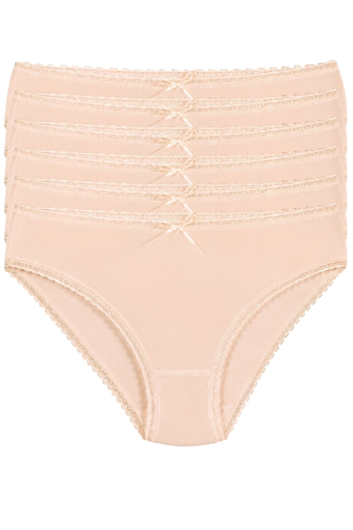 Bambu Dantelli Bikini Kadın Külot Ten 6lı Paket
