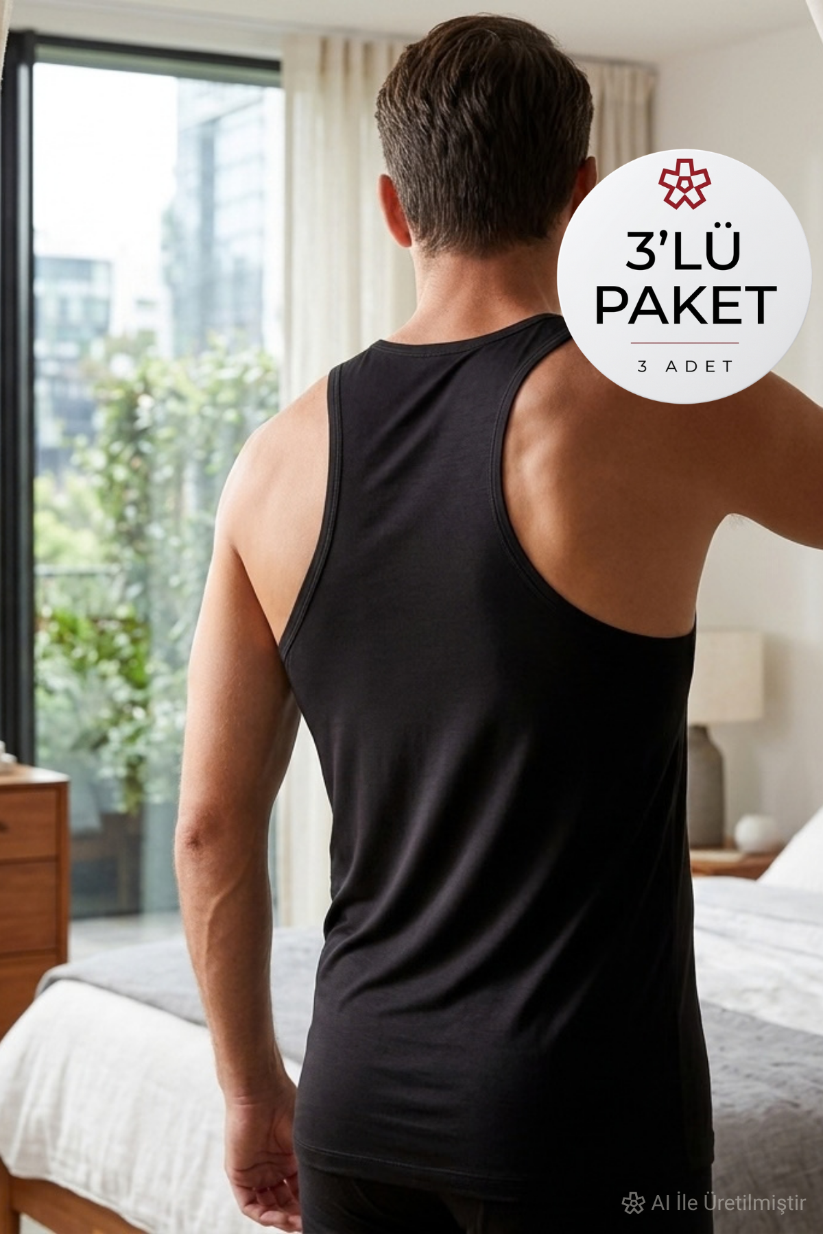 Bambu Erkek Sporcu Atlet Siyah 3lü Paket