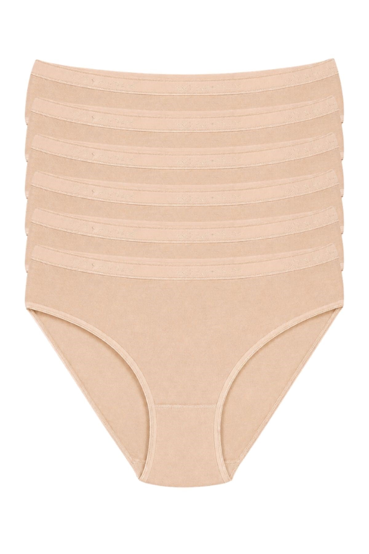 Bambu Kemerli Bikini Kadın Külot Ten 6lı Paket