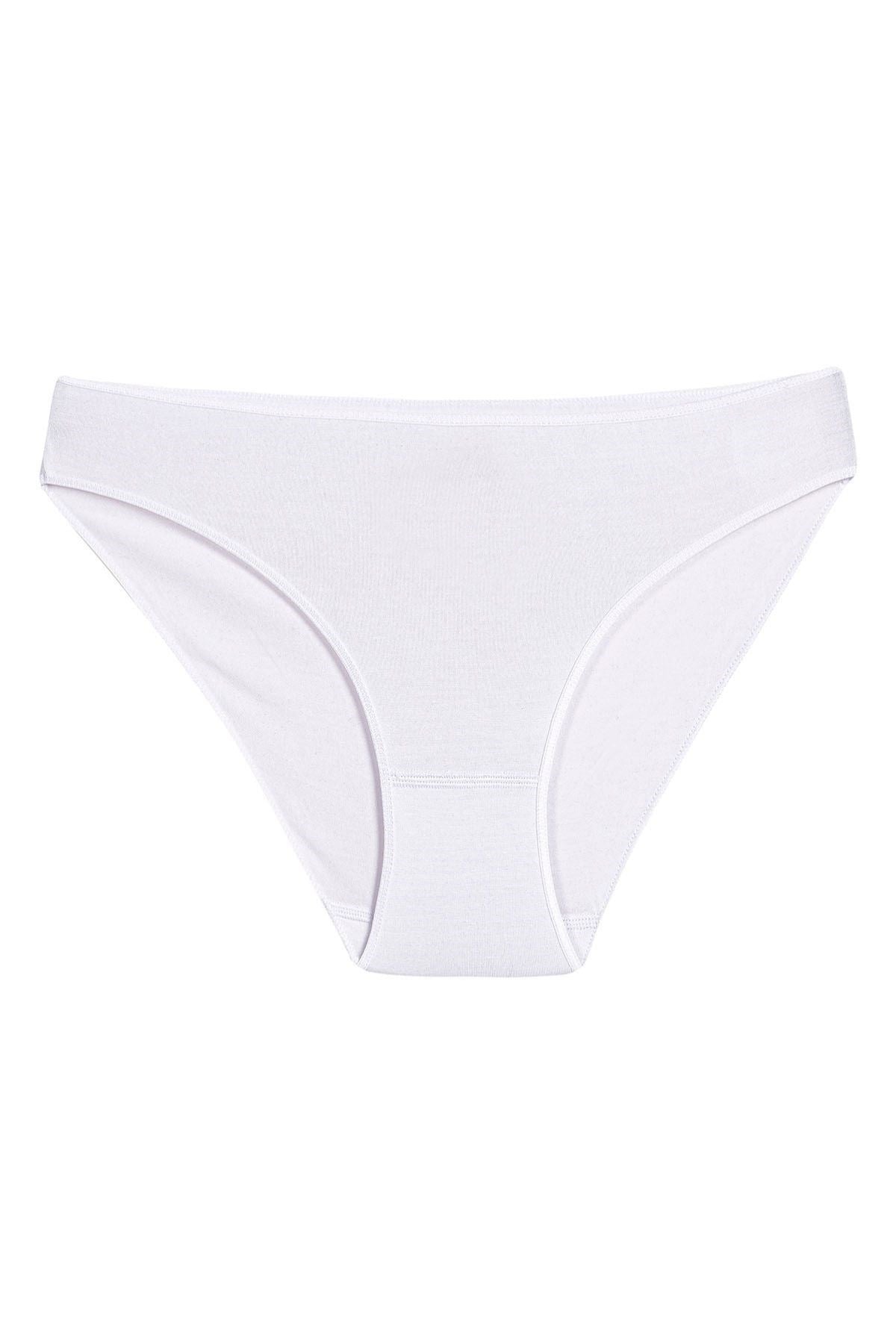 Bambu Süper İz Yapmaz Bikini Kadın Külot Beyaz 6lı Paket