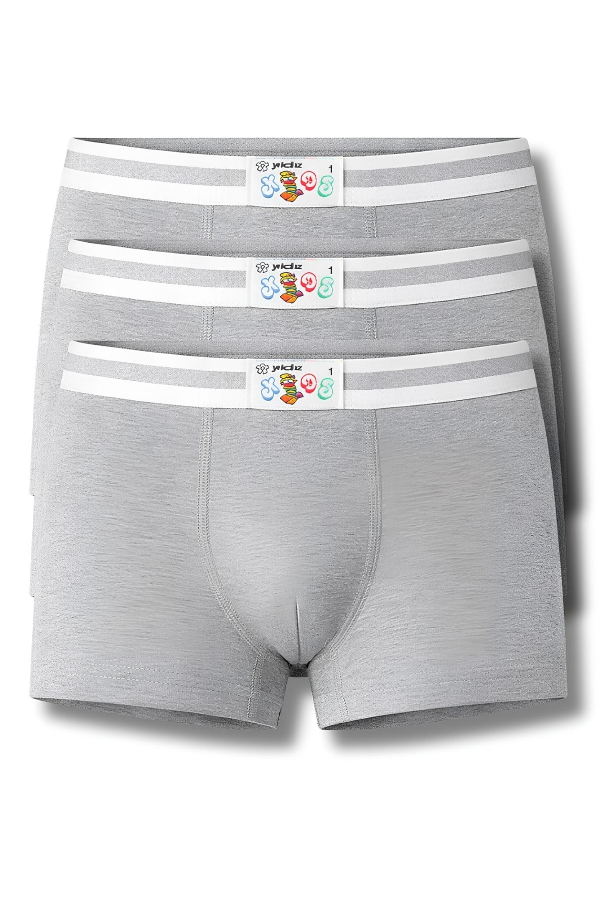 Erkek Çocuk Likralı Boxer Gri 3lü Paket