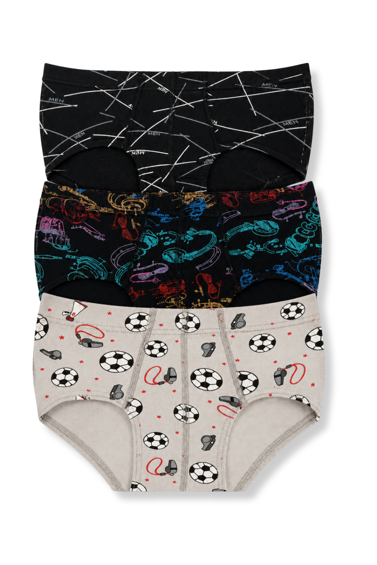 Erkek Çocuk Likralı Slip Karışık Desenli 3lü Paket