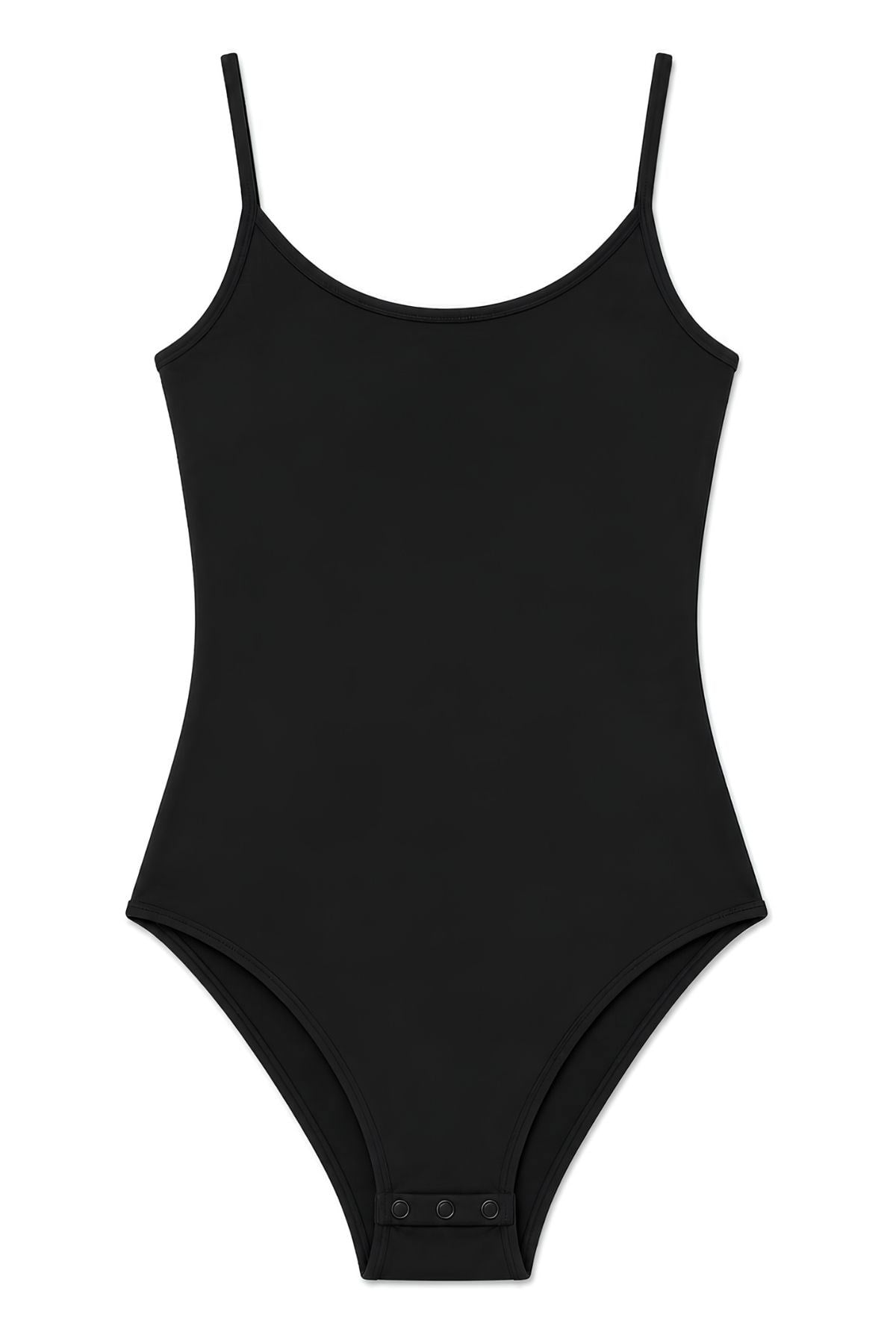 Likralı İp Askılı Kadın Çıtçıtlı Body Siyah 3lü Paket