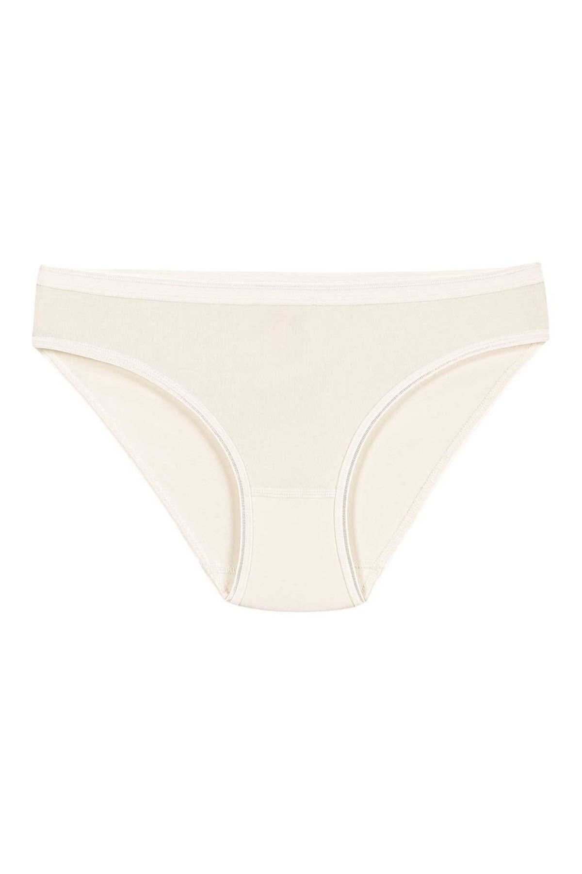 Likralı İz Yapmaz Bikini Kadın Külot Ekru 6lı Paket