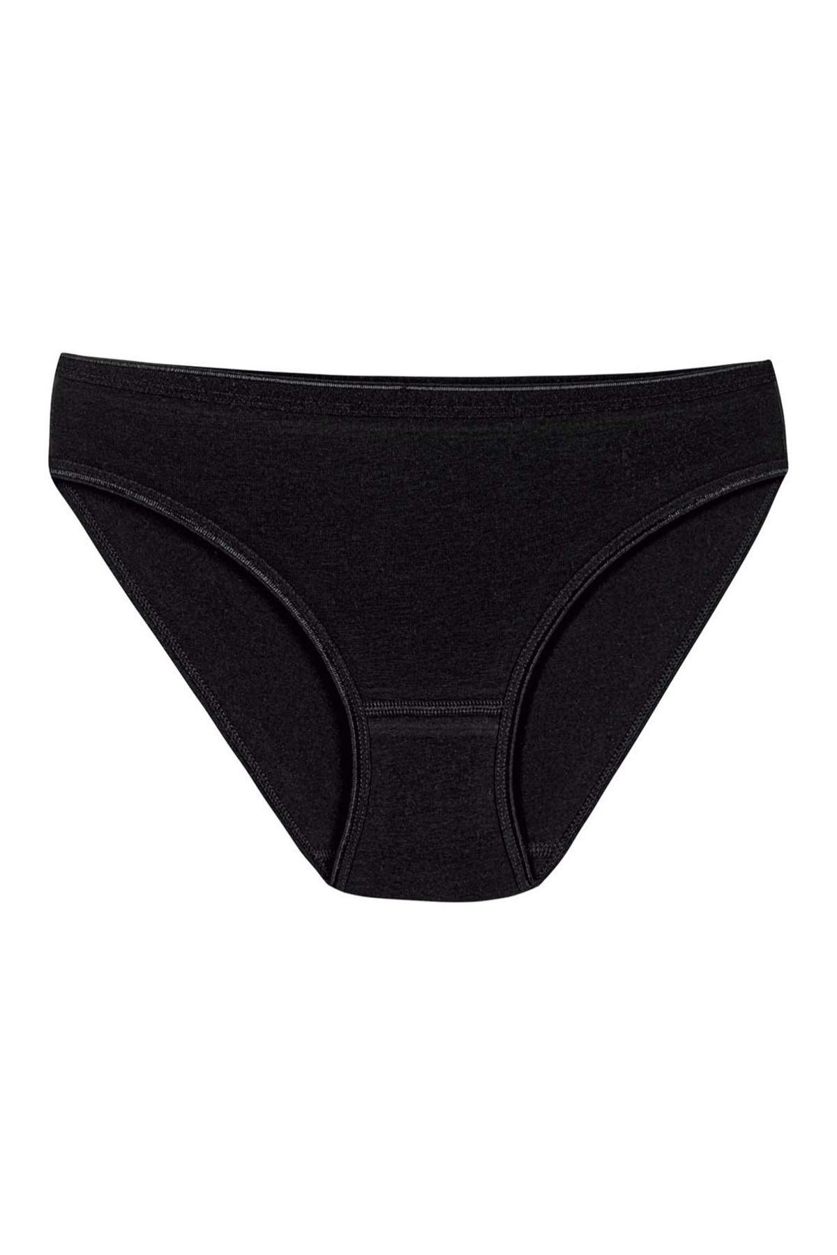 Likralı İz Yapmaz Bikini Kadın Külot Siyah 6lı Paket