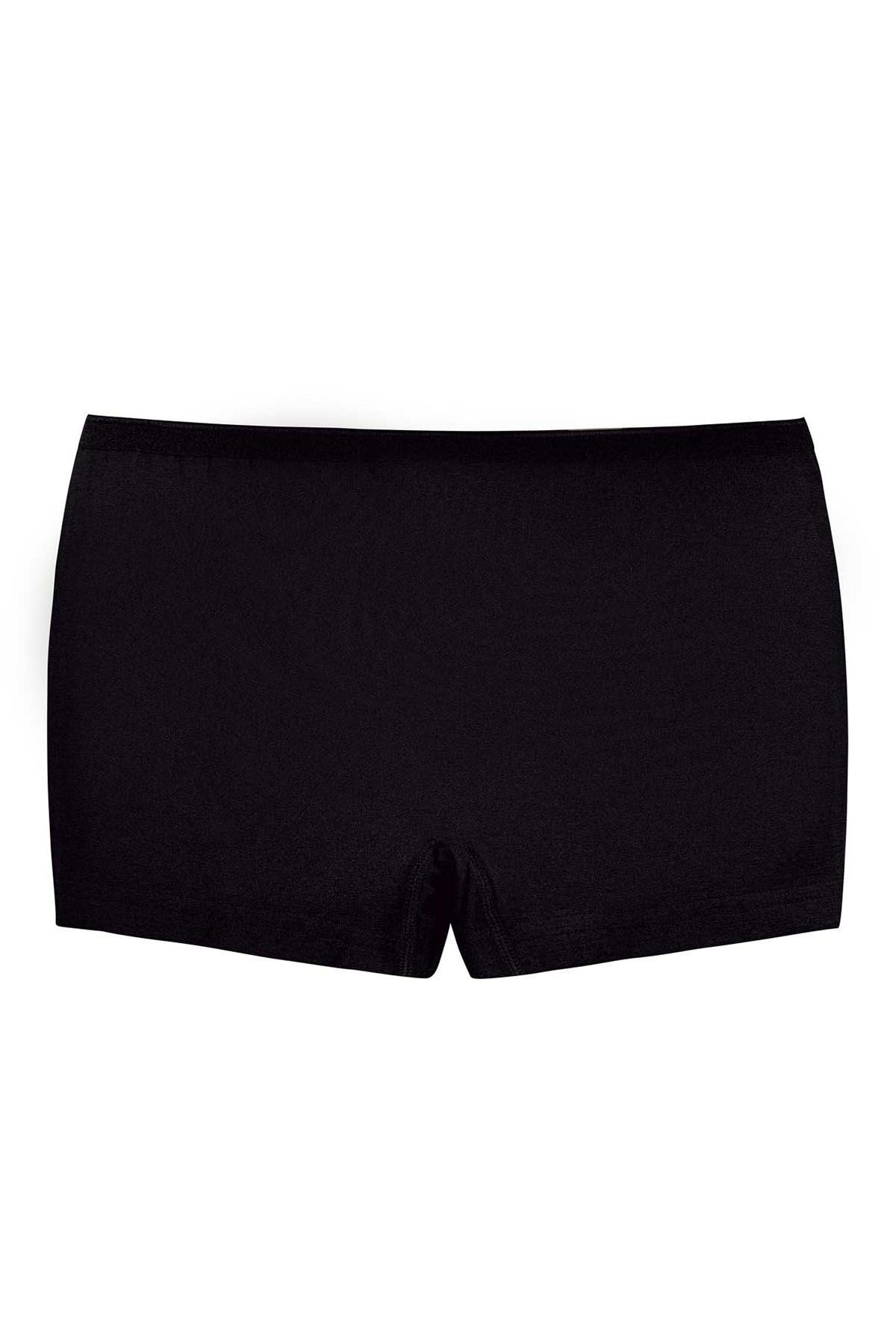 Likralı Kadın Boxer Siyah 3lü Paket
