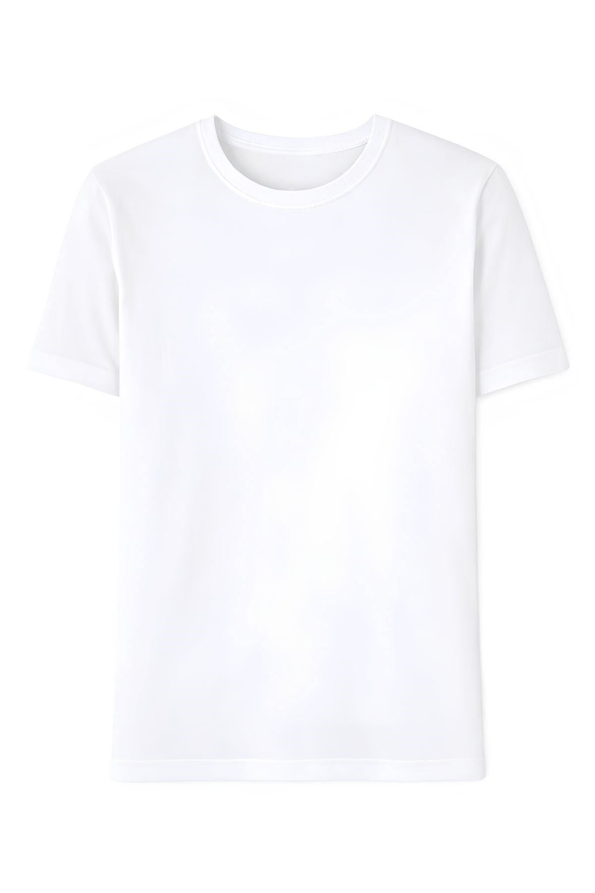 Likralı Kısa Kol Erkek T-Shirt Beyaz