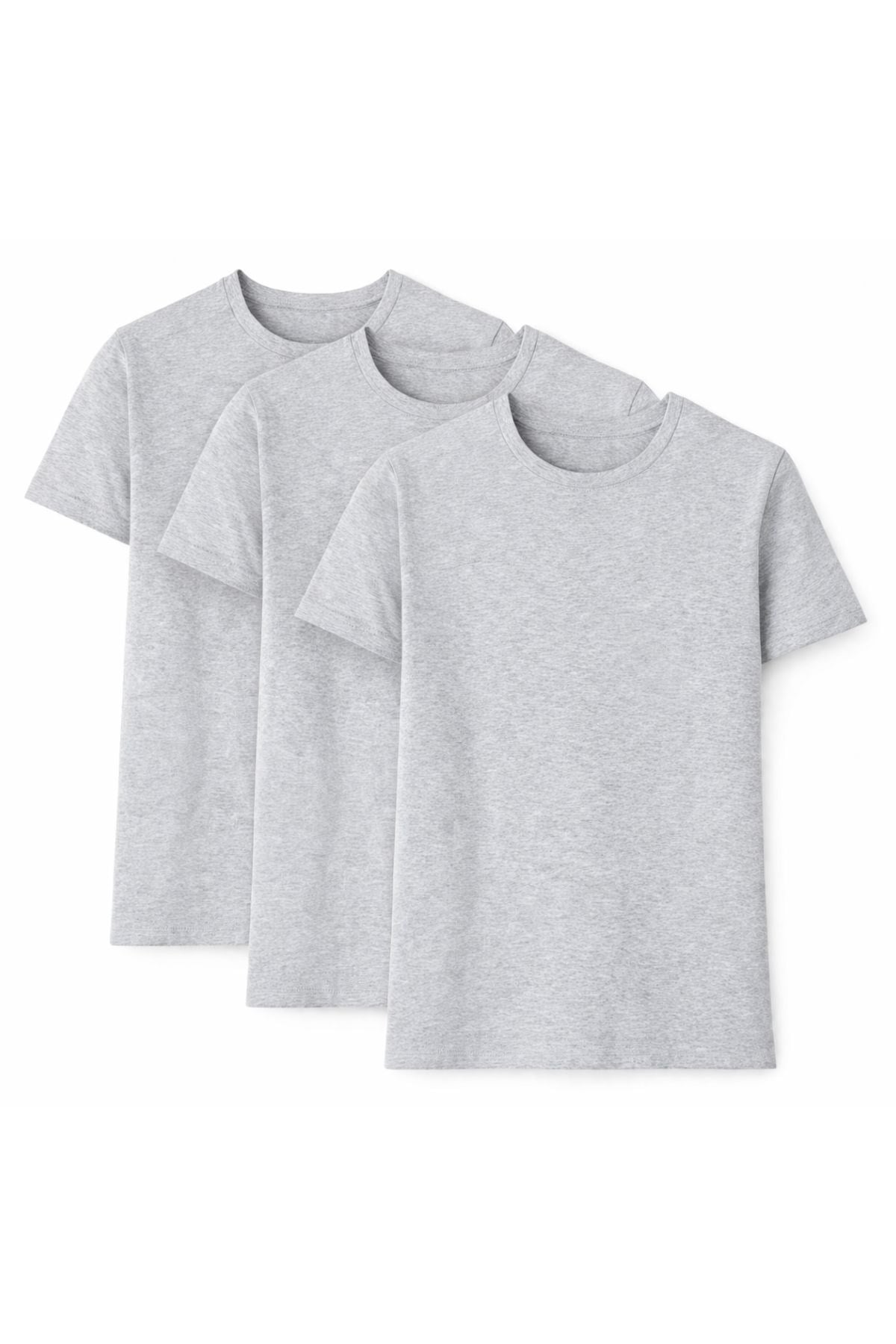 Likralı Kısa Kol Erkek T-Shirt Gri
