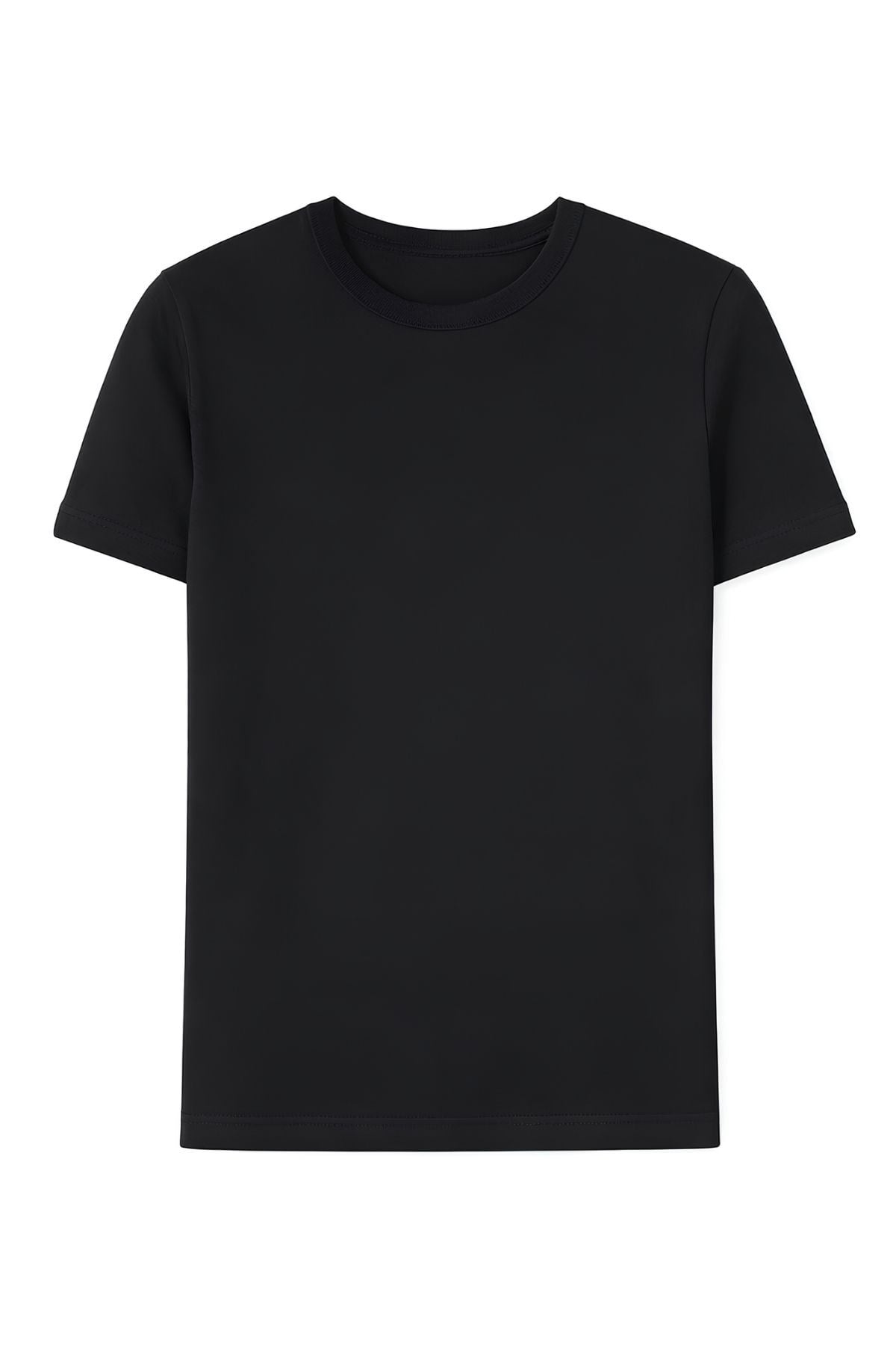 Likralı Kısa Kol Erkek T-Shirt Siyah