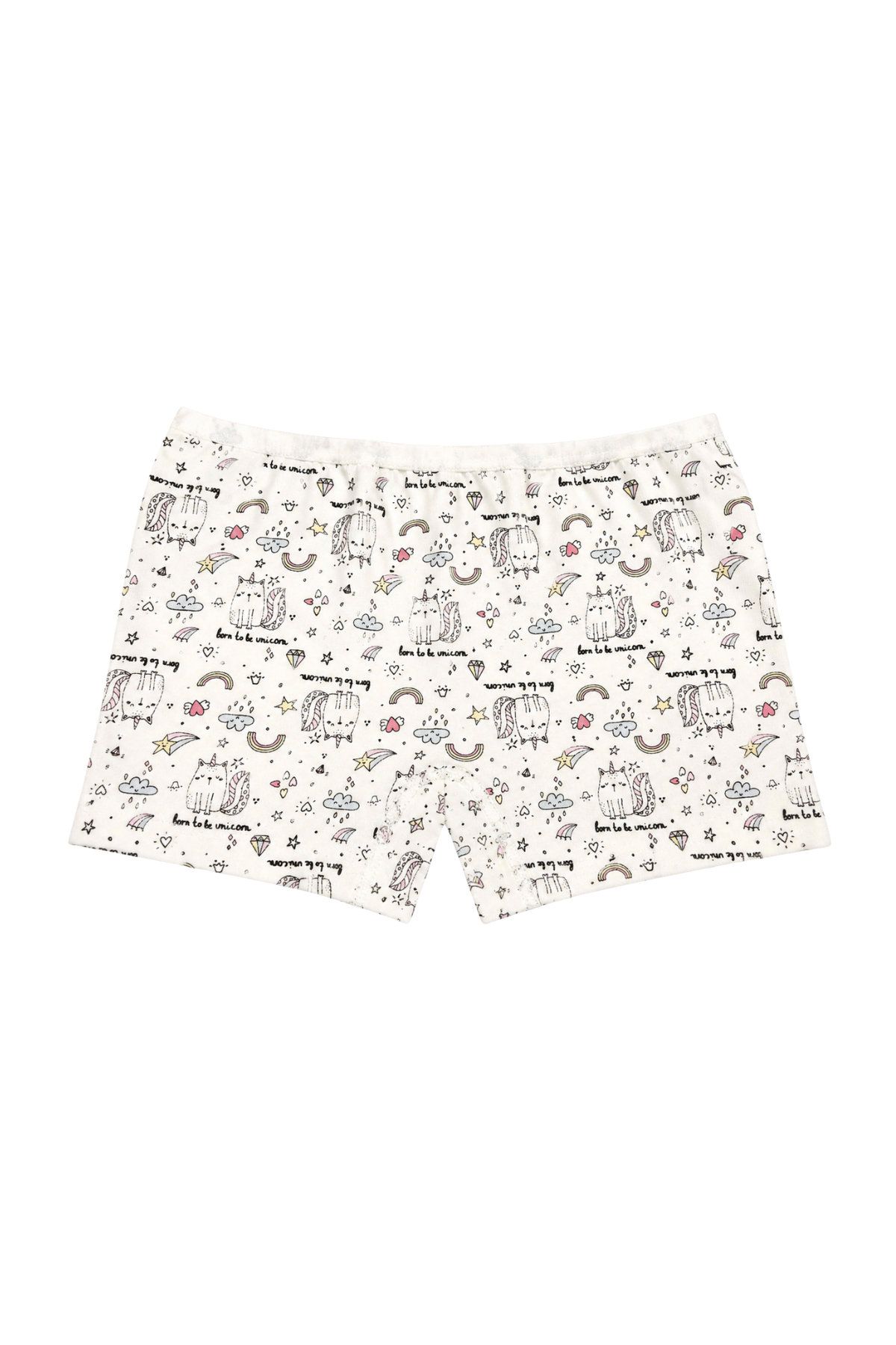 Likralı Kız Çocuk Boxer Karışık Desenli 3lü Paket