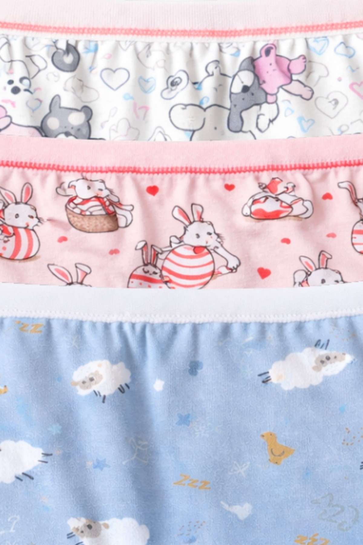 Likralı Kız Çocuk Desenli Boxer 3lü Paket
