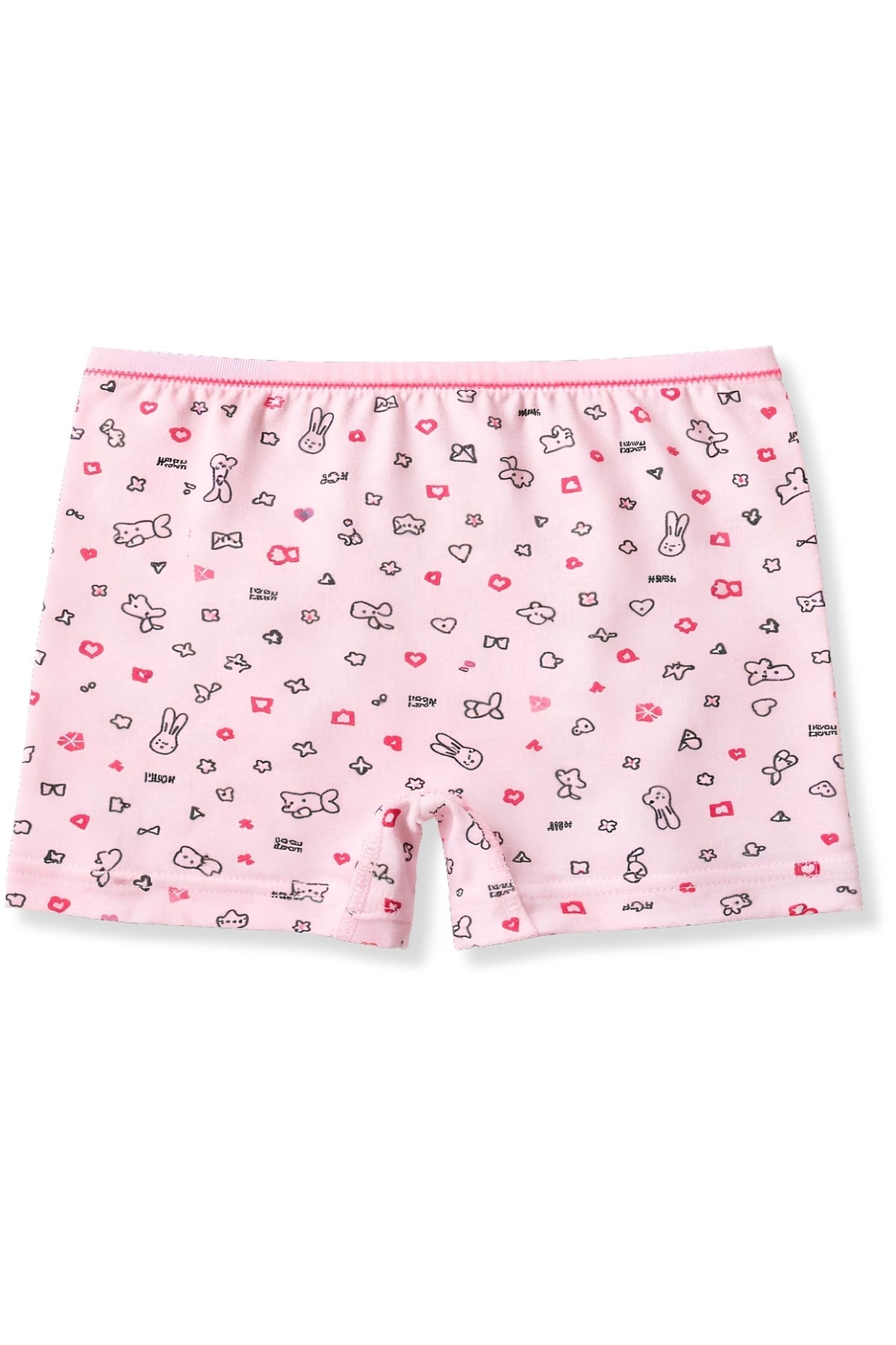 Likralı Kız Çocuk Desenli Boxer 3lü Paket