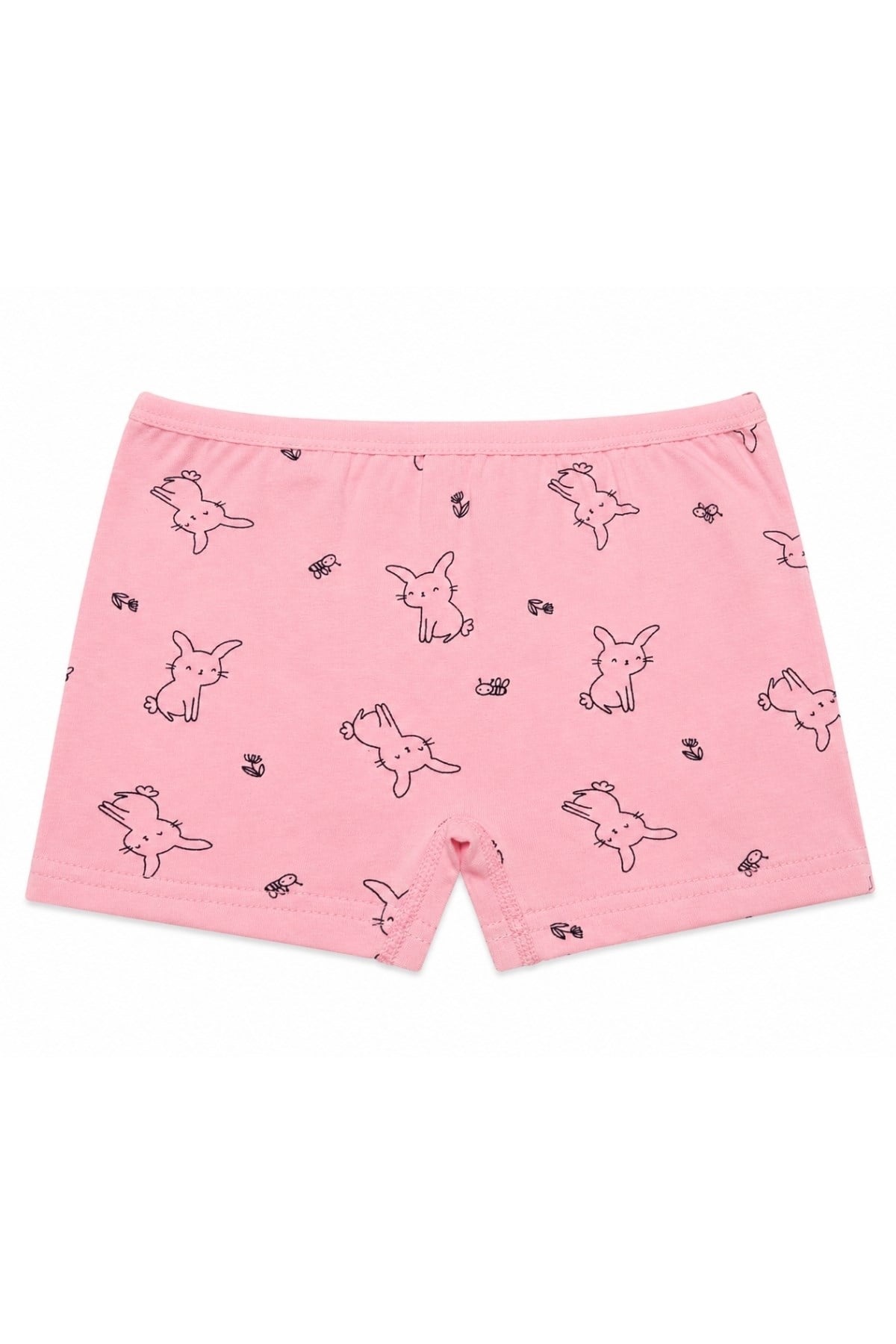 Likralı Kız Çocuk Desenli Boxer 3lü Paket