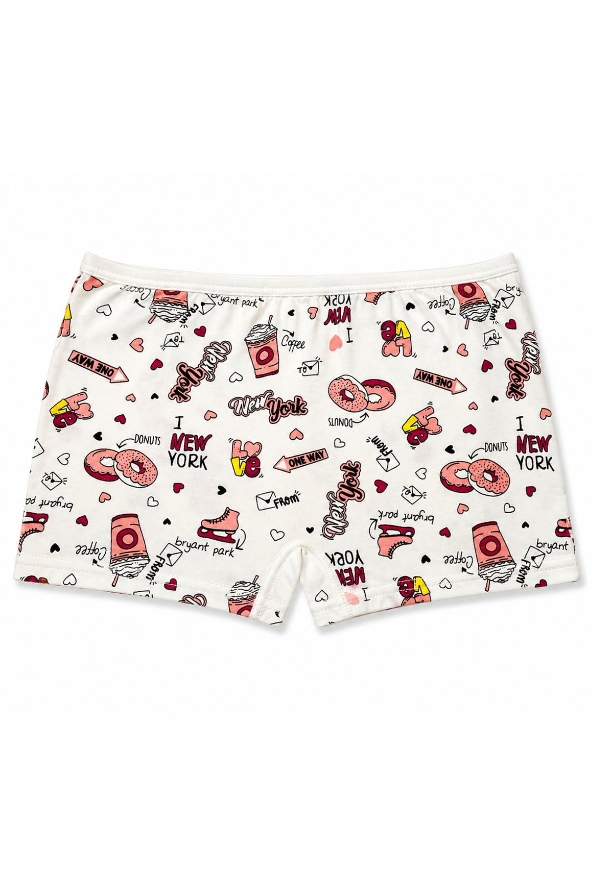 Likralı Kız Çocuk Desenli Boxer 3lü Paket
