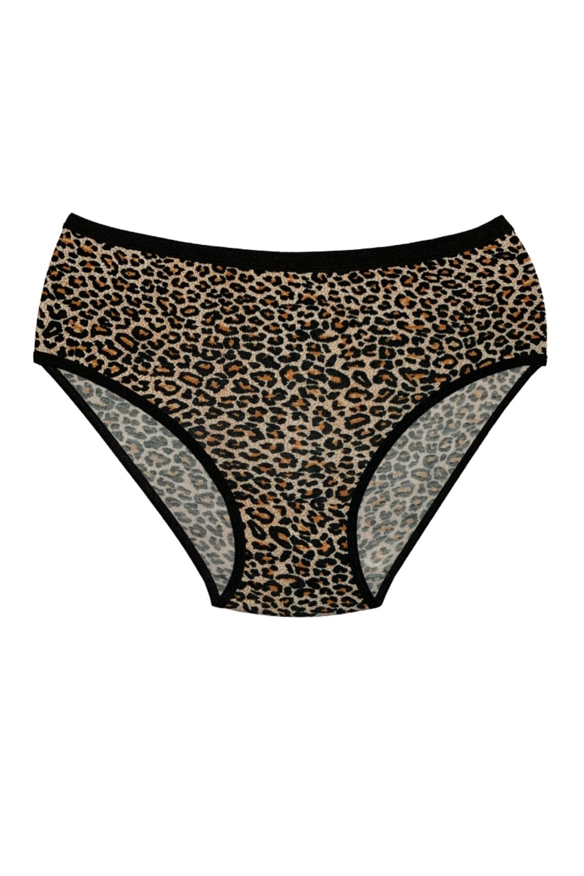 Likralı Leopar Desen Bato Kadın Yüksek Bel Külot 6lı Paket