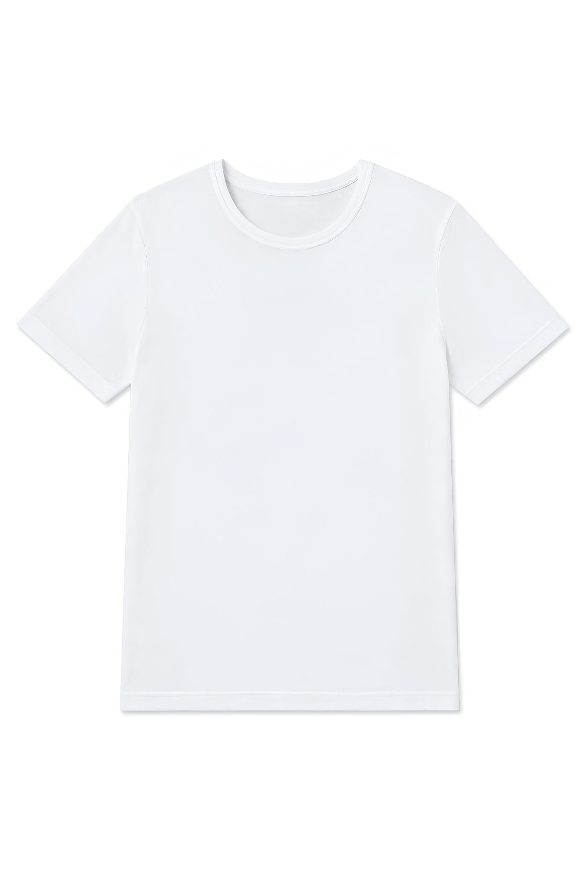 Modal Bisiklet Yaka Erkek T-Shirt Beyaz