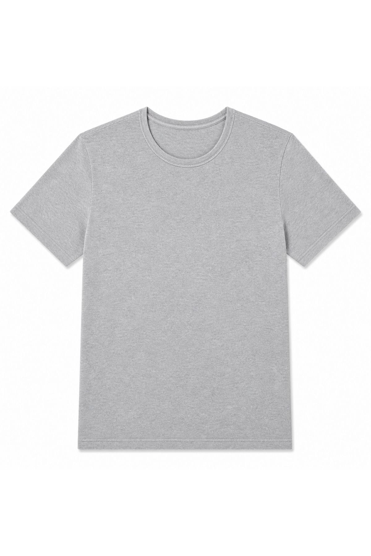 Modal Bisiklet Yaka Erkek T-Shirt Gri