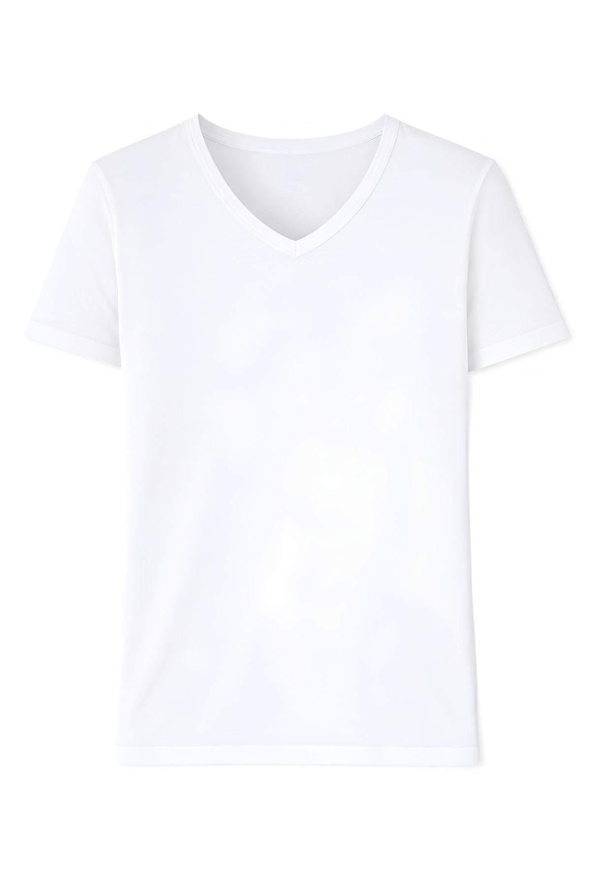 Modal V Yaka Erkek T-Shirt Beyaz